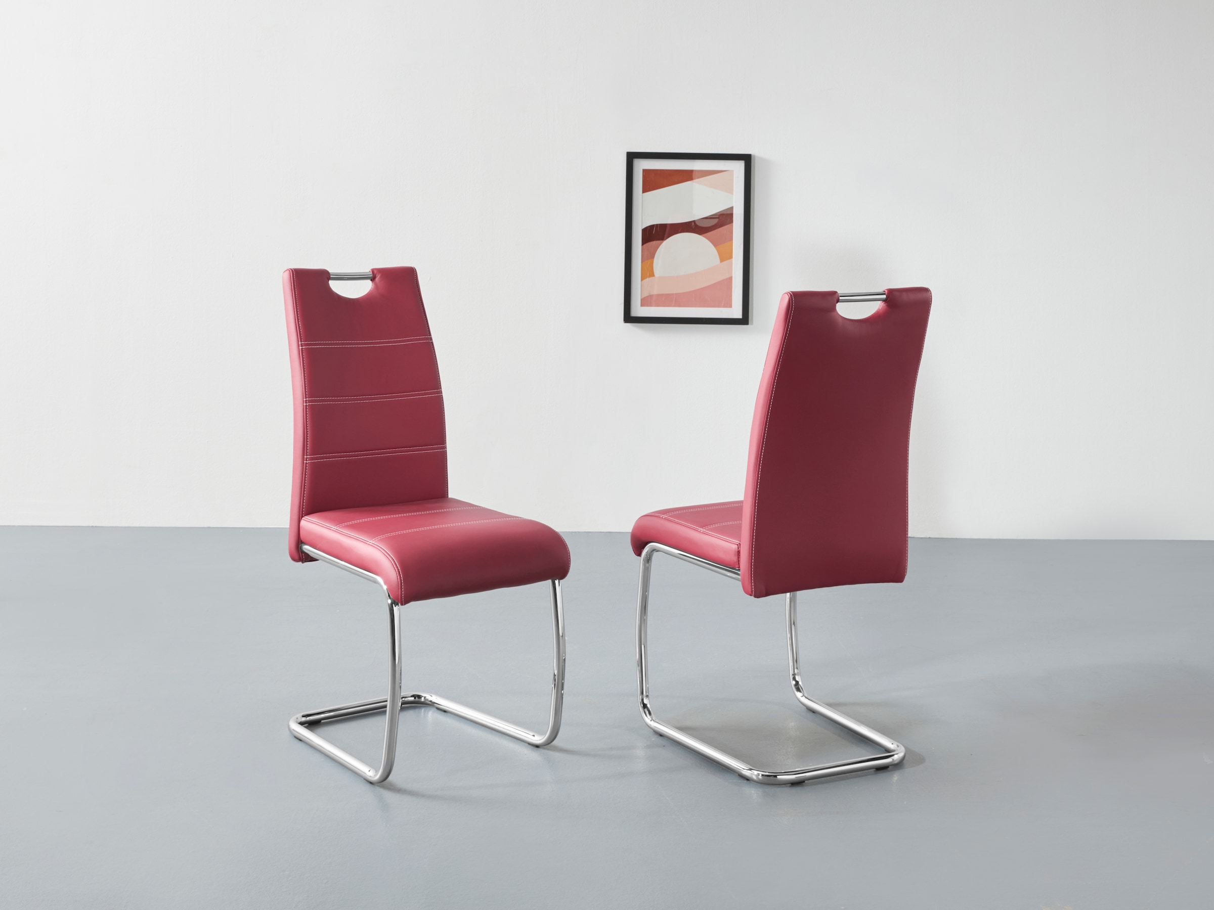 HELA Freischwinger "Flora, Esszimmerstühle", (Set), 2 St., Kunstleder, Schw günstig online kaufen