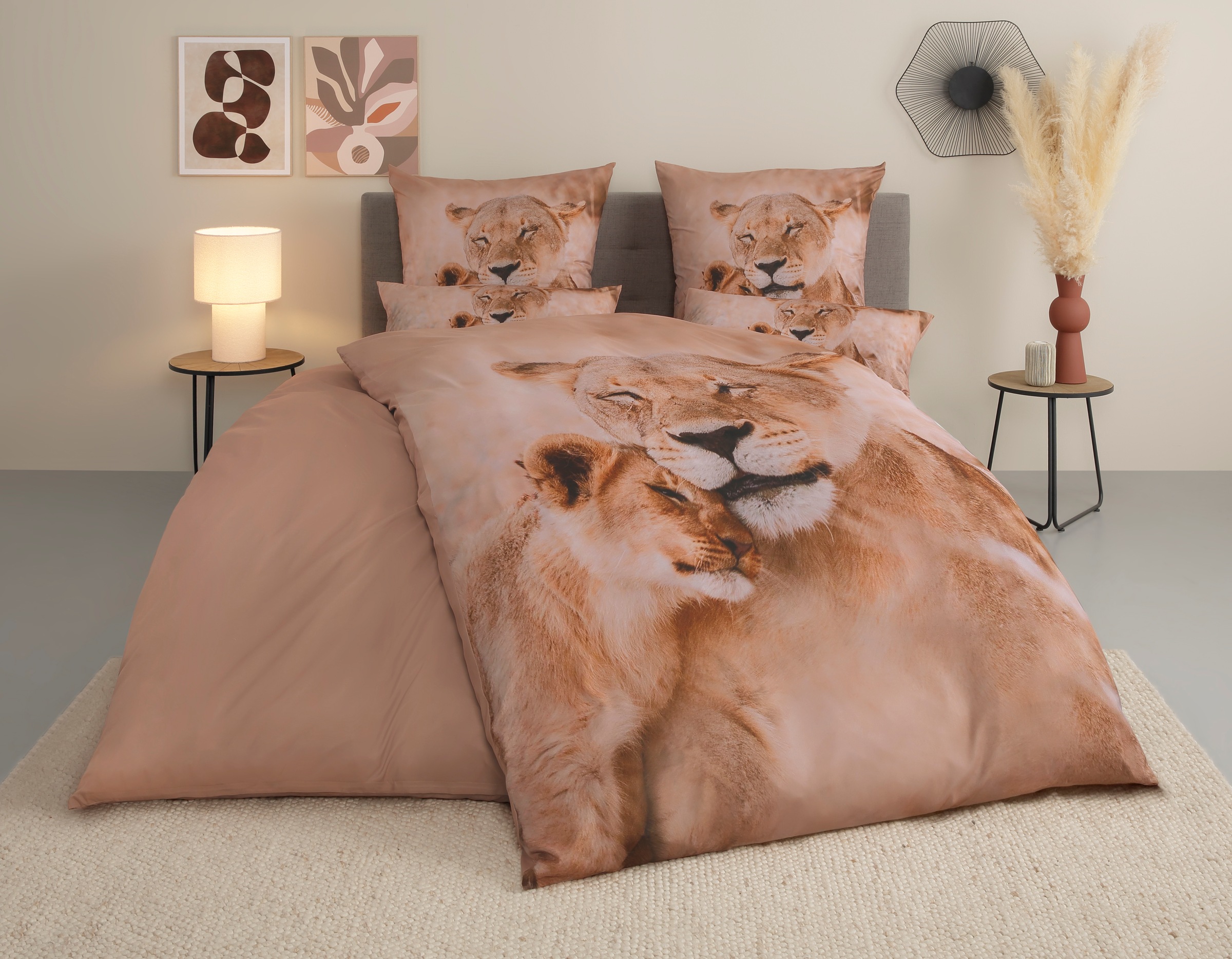 OTTO home Bettwäsche "Lyki" 2 ab Größe 135x200 cm, 100% Polyester, Katze, P günstig online kaufen