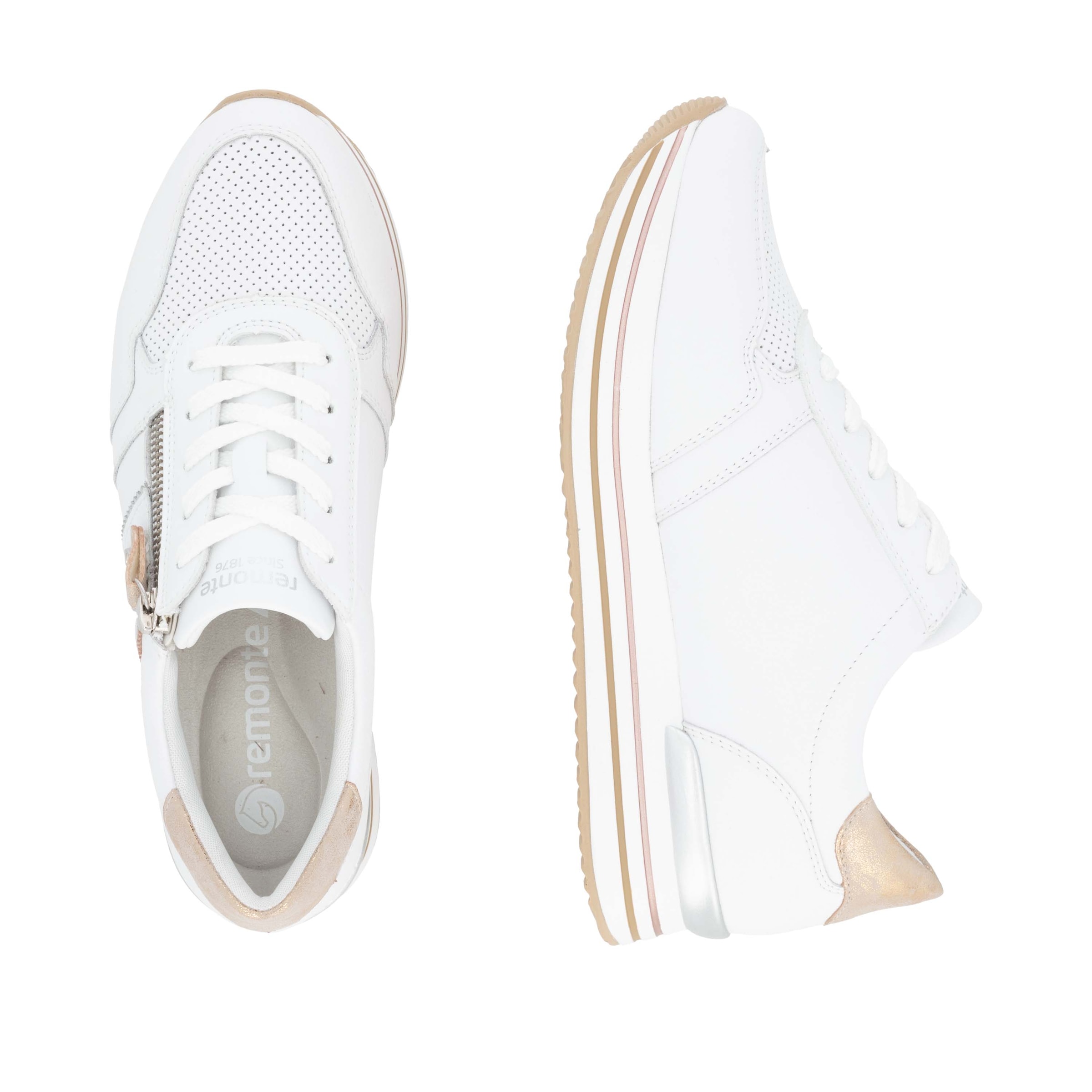 Remonte Plateausneaker, Freizeitschuh, Halbschuh, Schnürschuh mit seitlichem Reißverschluss