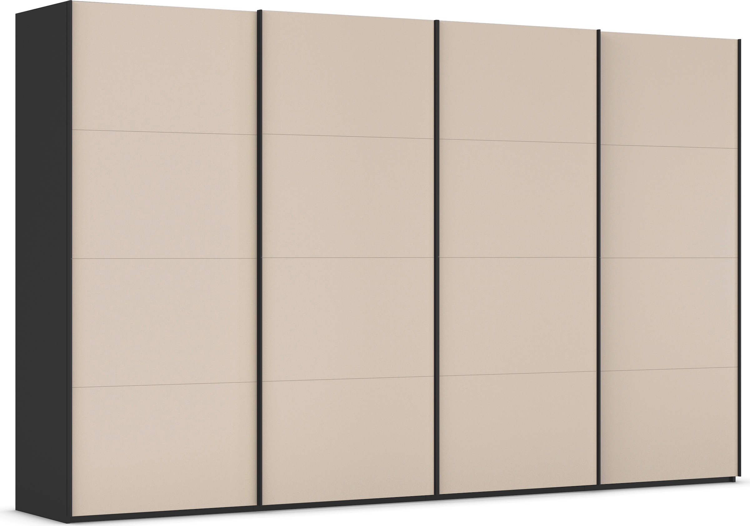 rauch Schwebetürenschrank "Kleiderschrank Schrank Garderobe Schlafzimmerschrank SCALE-FYRA" edle viergeteilte Türen mit Glas-Front viele Farben MADE IN GERMANY