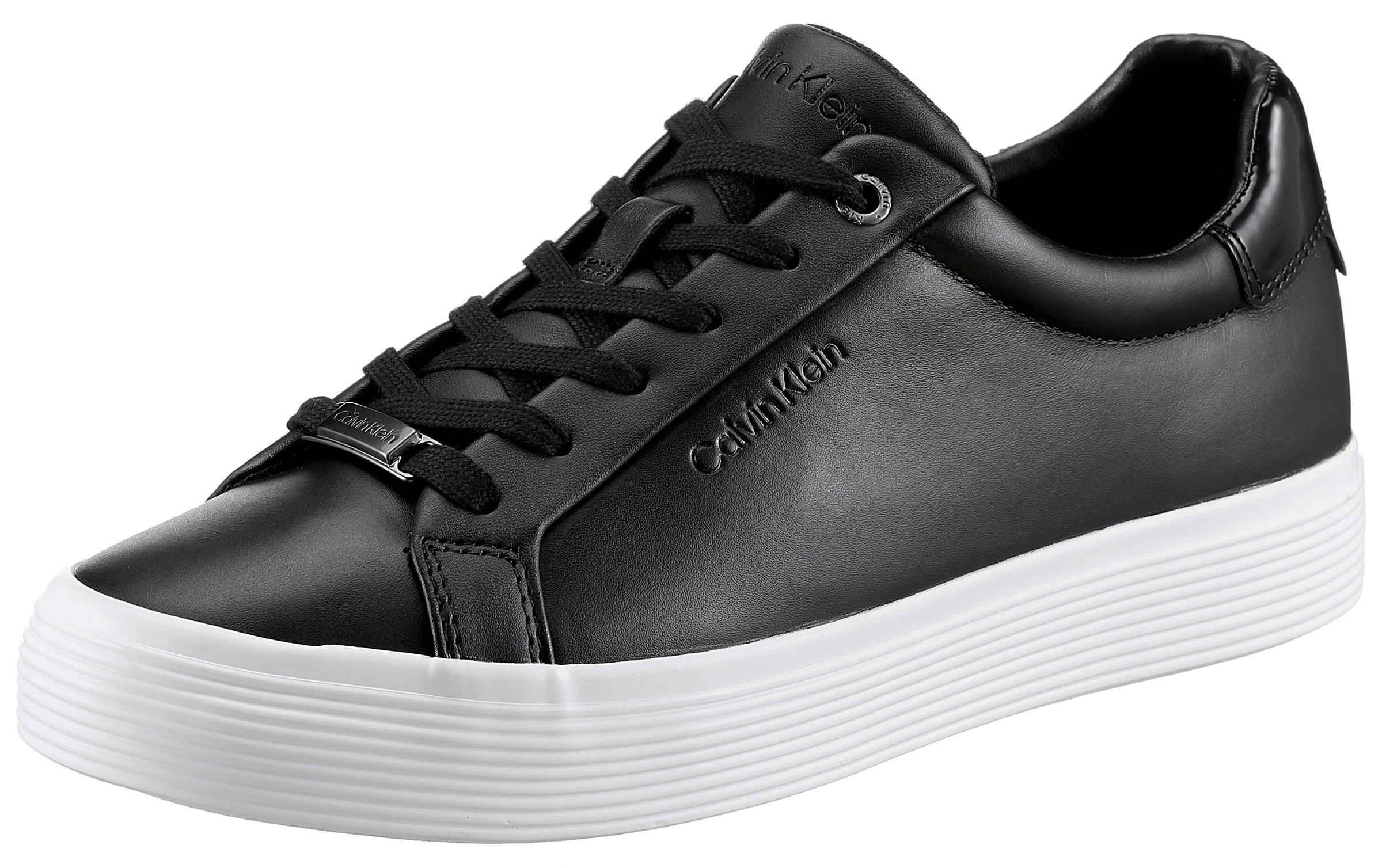 Calvin Klein Plateausneaker "VULC LACE UP", mit Lackeinsatz im Fersenbereich