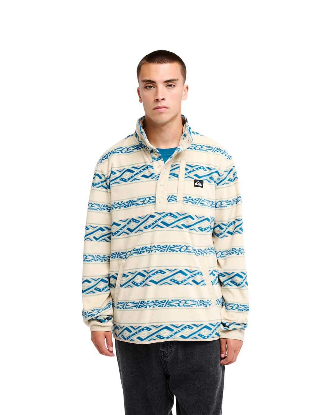 "Fleecejacke QUIKSILVER ""No Destination"", Herren, Gr. L, bunt (quik life stripe peyote), Obermaterial: 100% Polyester., Jacken Fleecejacke"