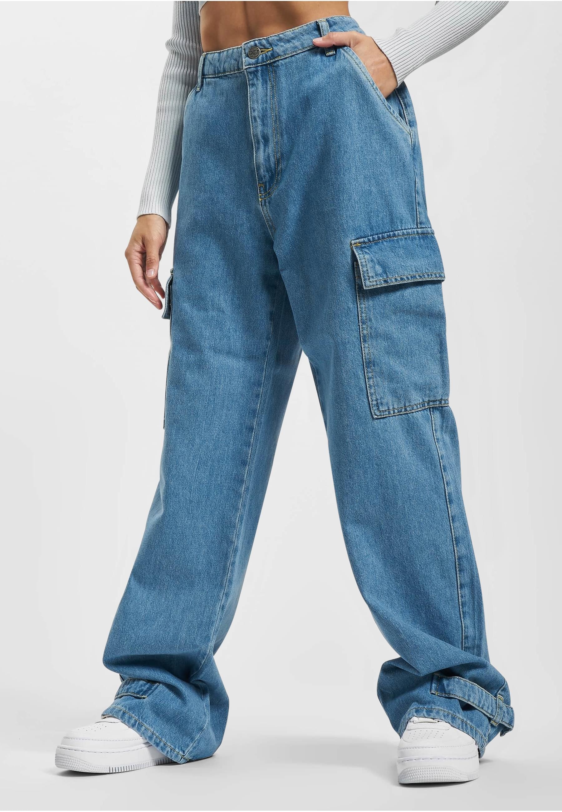 DEF Stoffhose »DEF Damen DEF Cargo Pants Denim«, (1 tlg.)