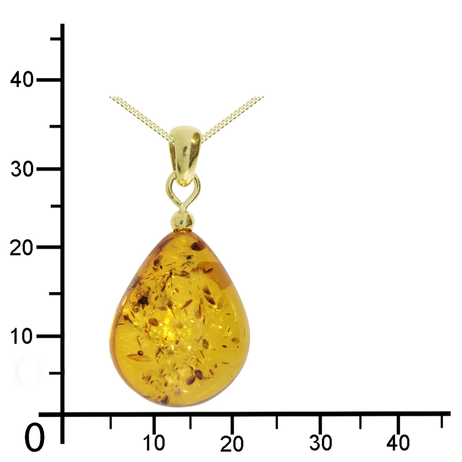 OSTSEE-SCHMUCK Kette mit Anhänger »Ostsee-Schmuck Kette mit Anhänger Tropfen ca. 20 mm lang«, (2 tlg.)