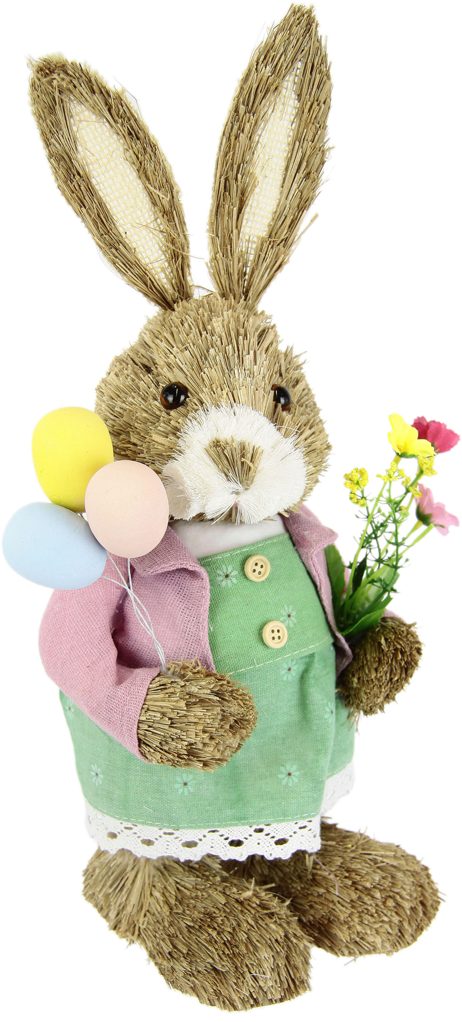 Thumbnail - I.GE.A. Dekoobjekt "Häsin", Mit Eier aus Bast Hase Osterhasen Frühling Figur Oster Frühling
