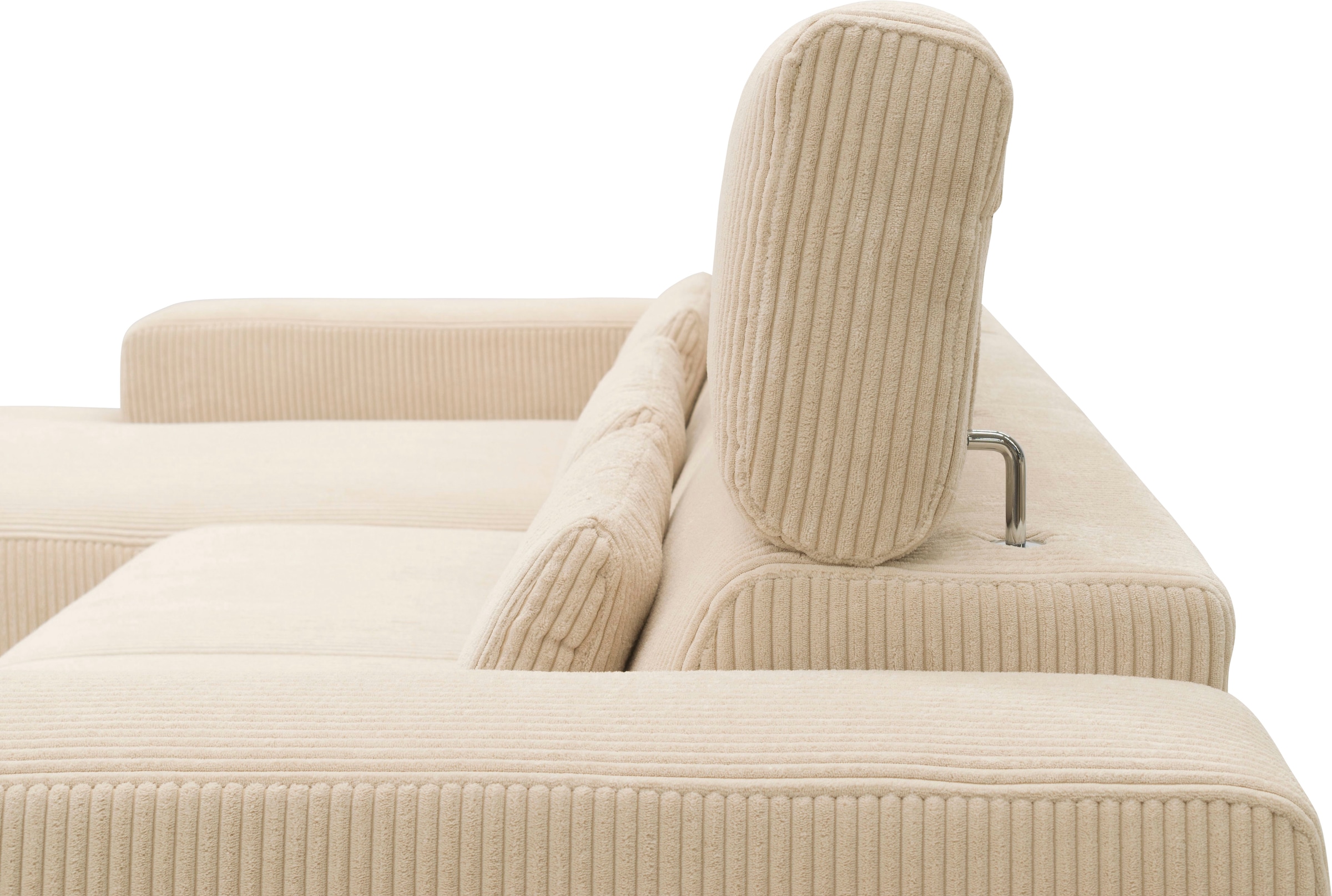 DOMO collection Ecksofa »Brandon große Ausführung B/T/H: 289/177/80 cm, auch in Leder und Cord«, mit Kopfteilverstellung, wahlweise Sitztiefenverstellung, L-Form