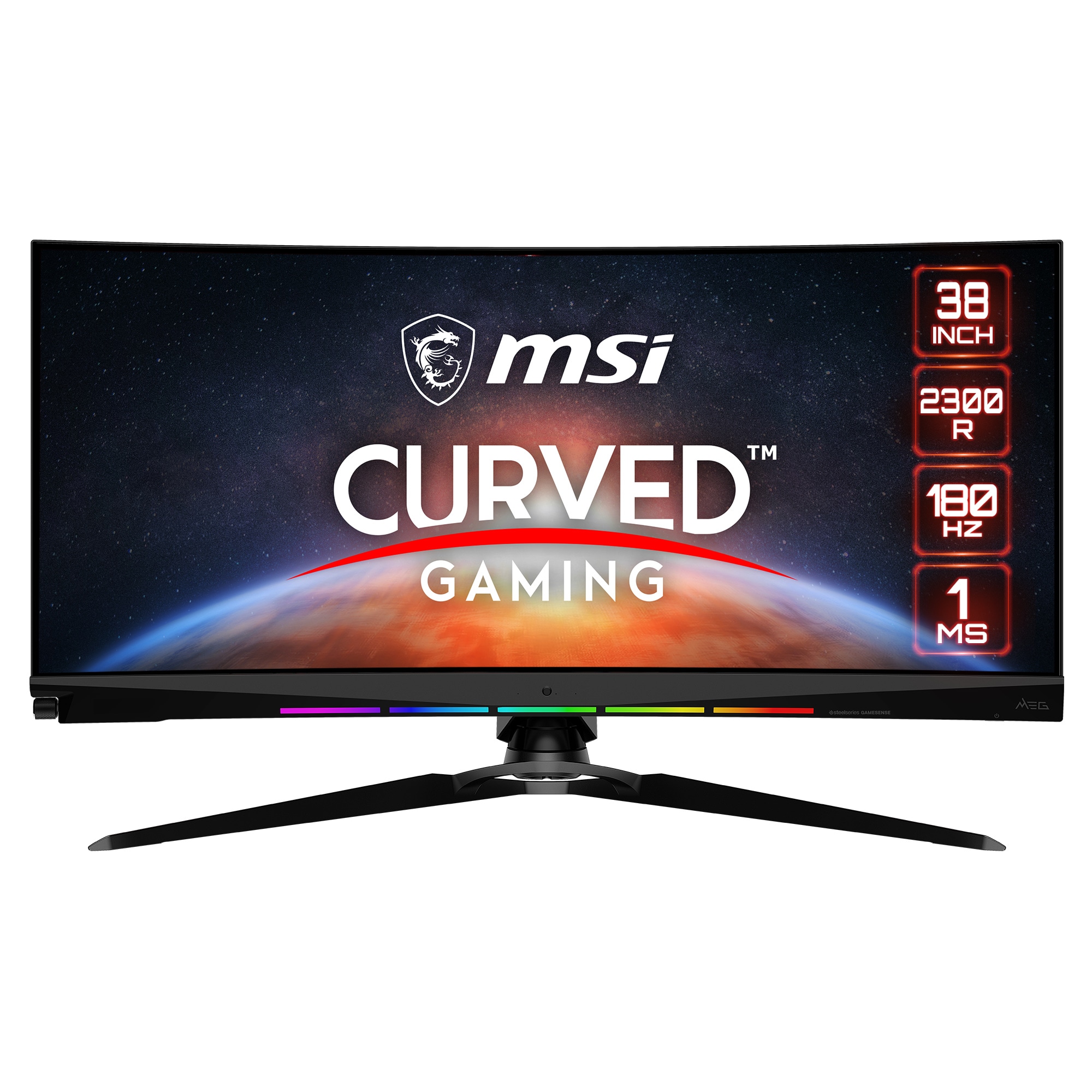 MSI Curved-Gaming-LED-Monitor »Optix MEG381CQRDE Plus«, 95,25 cm/37,5 Zoll, 3840 x 1600 px, UWQHD+, 1 ms Reaktionszeit, 175 Hz, G-Sync Ultimate, Rapid IPS, HDR600, 21:9 Ultrawide