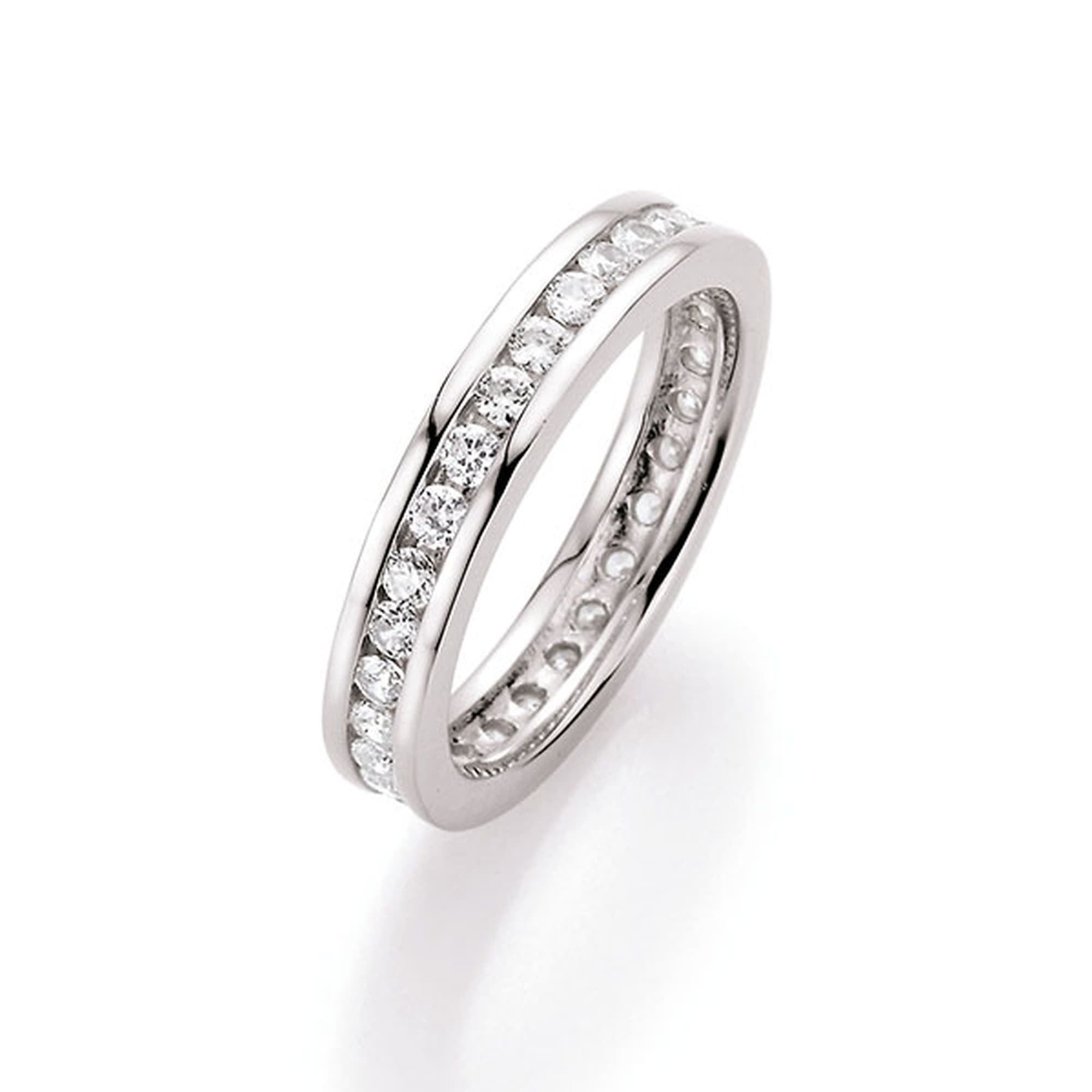 Silberring »Memoire Ring, rundum mit Zirkonia gefasst, Silber 925«