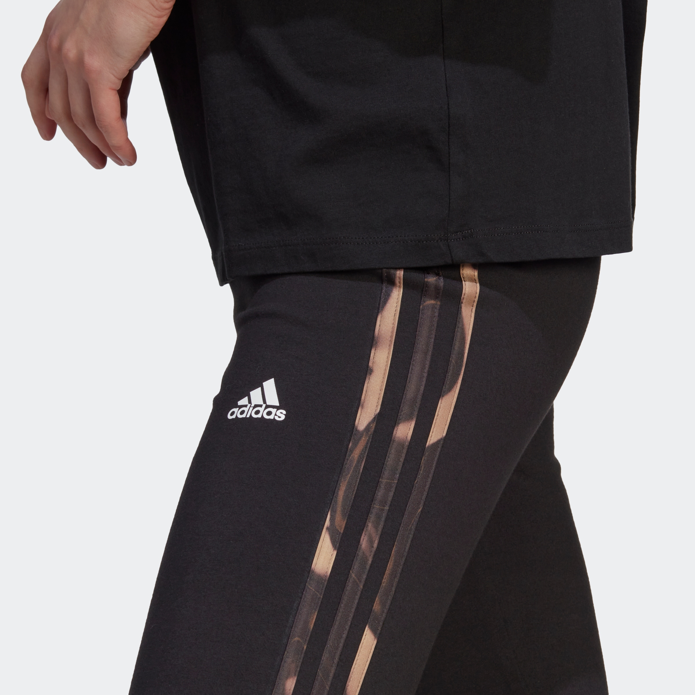 adidas Originals – Adicolor – Schwarze Leggings mit drei Streifen und hohem  Bund