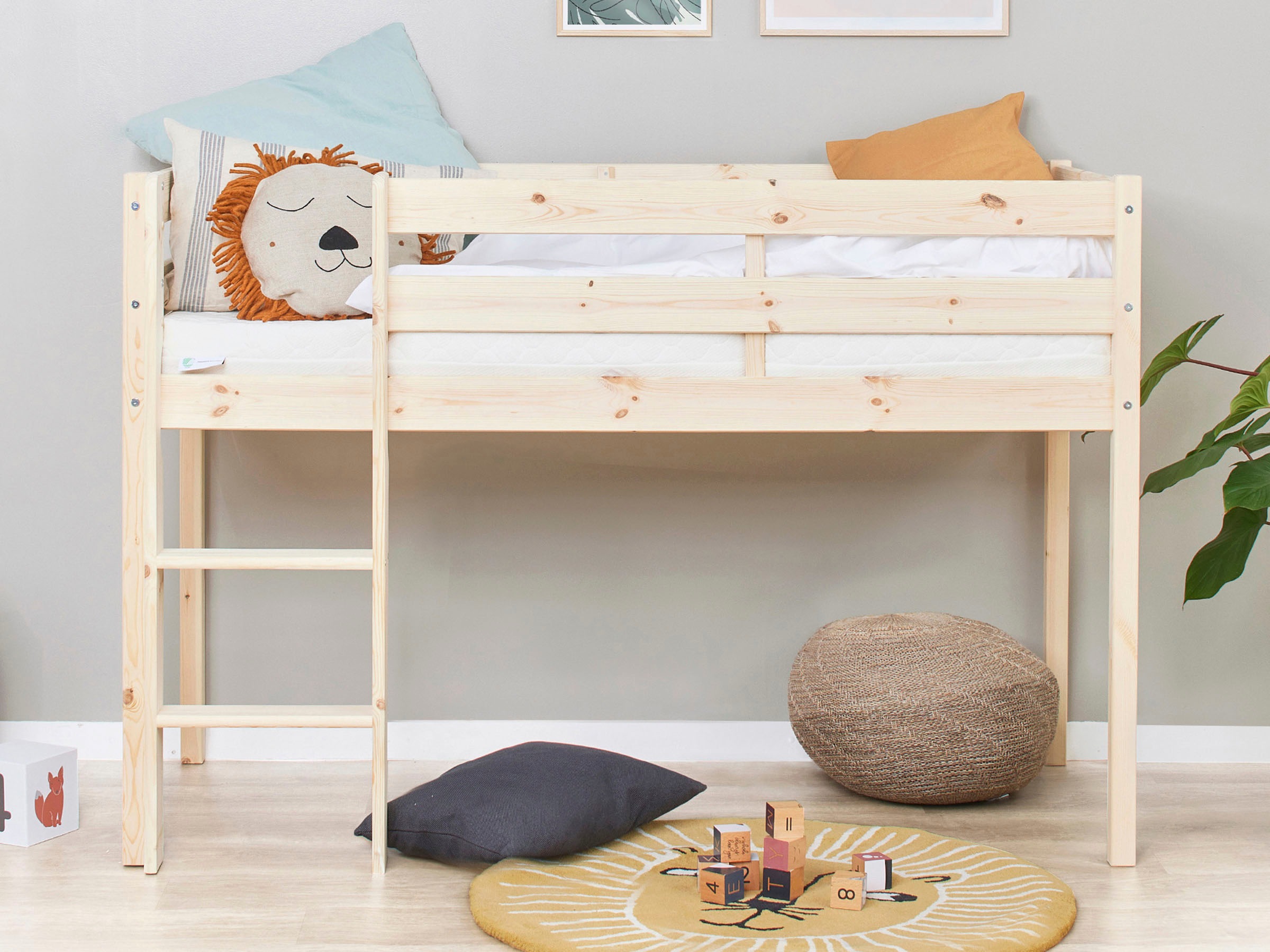 Hoppekids Spielbett »ECO COMFORT, Hochbett, in 2 Einzelbetten teilbar«, Höhe 72cm, Farbe & Größe & Matratze