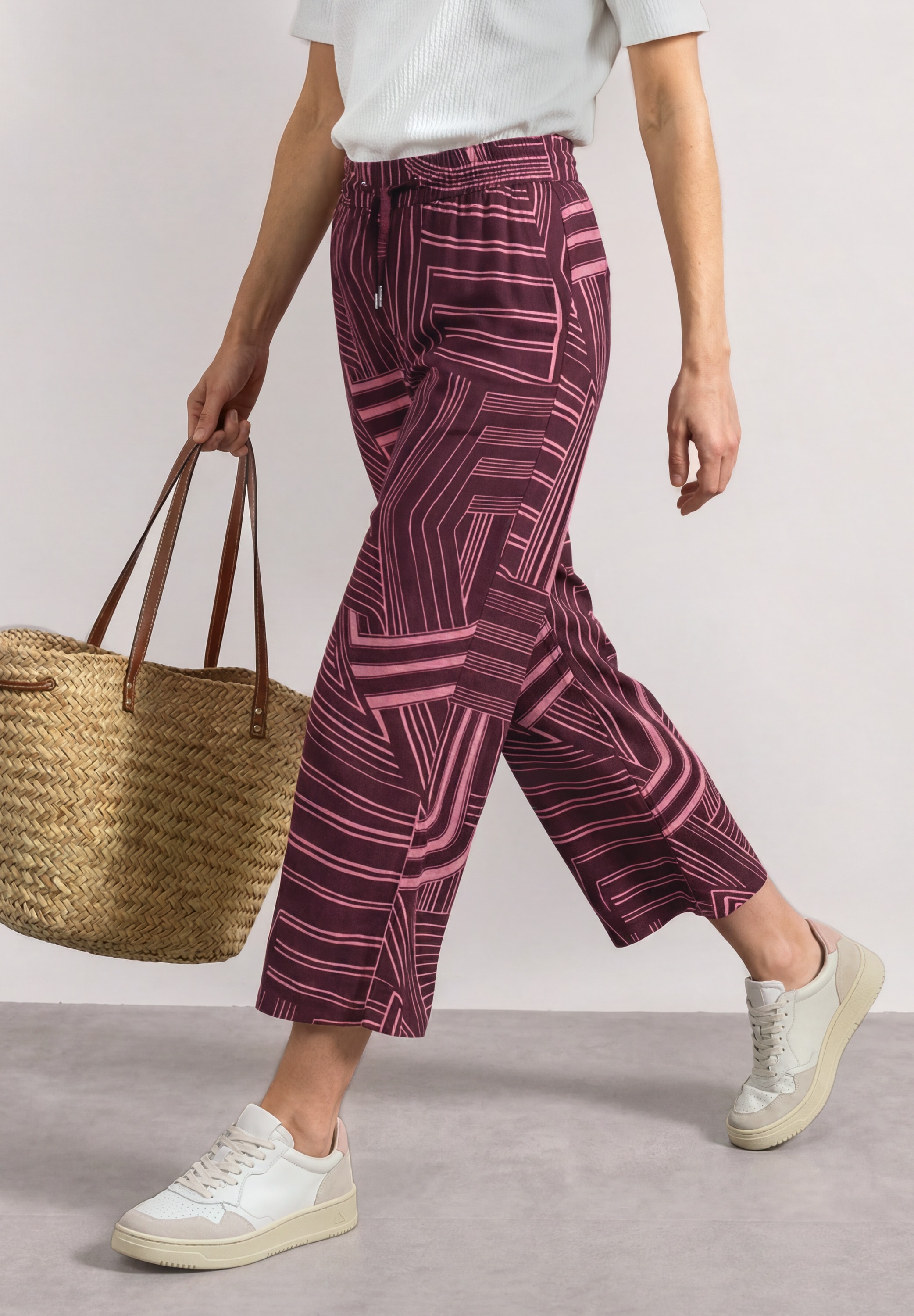 STREET ONE Culotte "Style Emee" 7/8 High Waist Culotte - Sommerhose - mit Muster