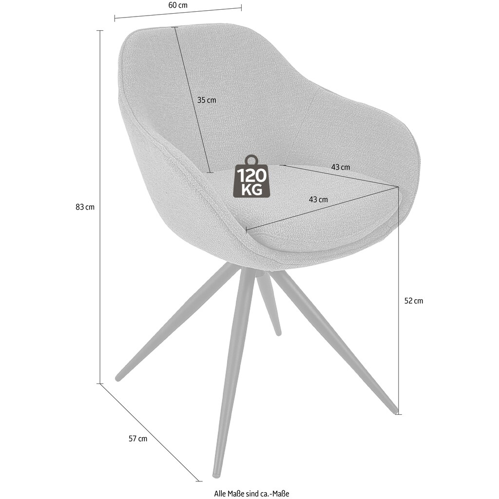 K+W Komfort & Wohnen Drehstuhl »ZOOM«, Flachgewebe Q2 2250