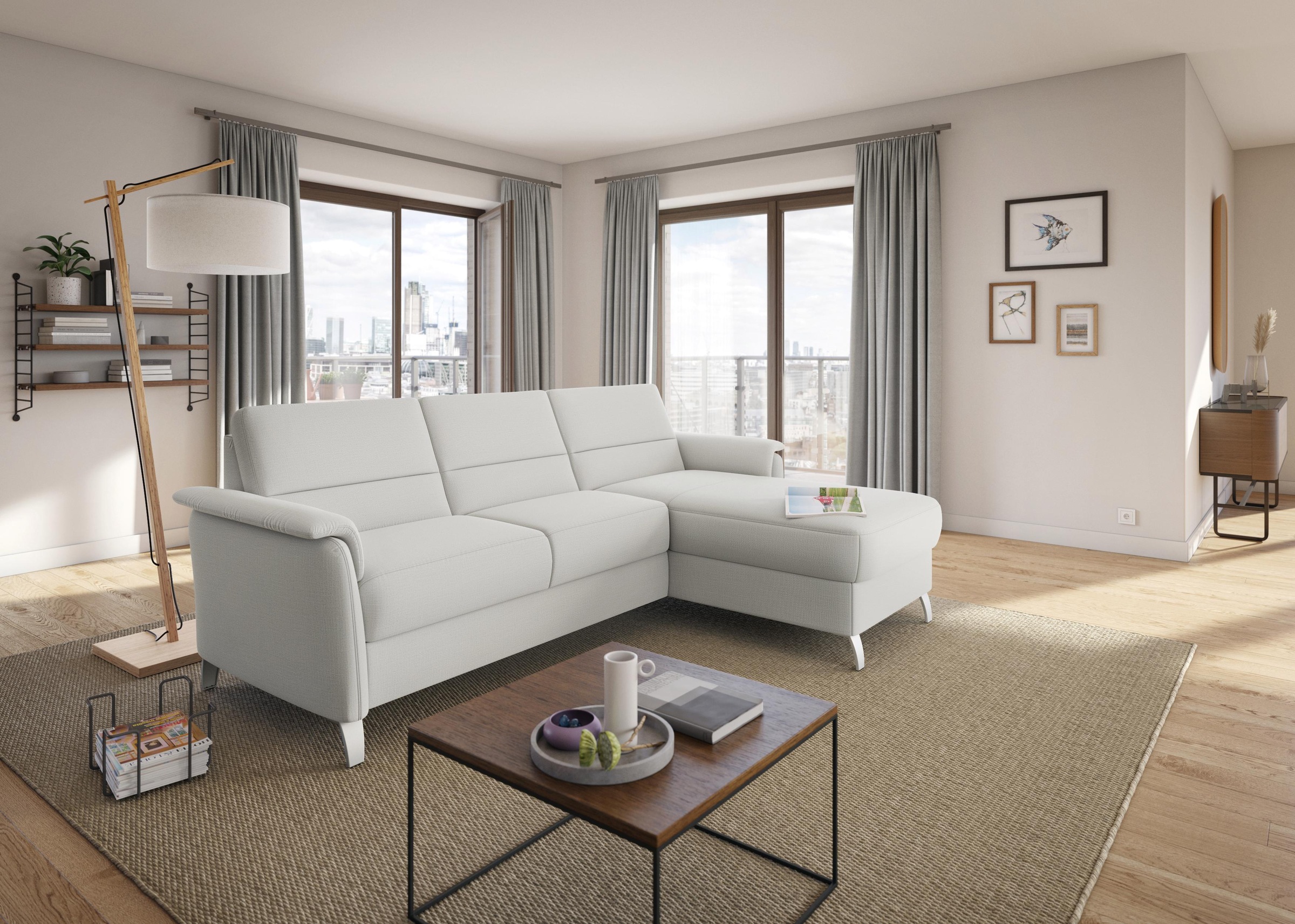 sit&more Ecksofa »Palmera L-Form«, Federkern, wahlweise mit Bettfunktion und mit/ohne Stauraum
