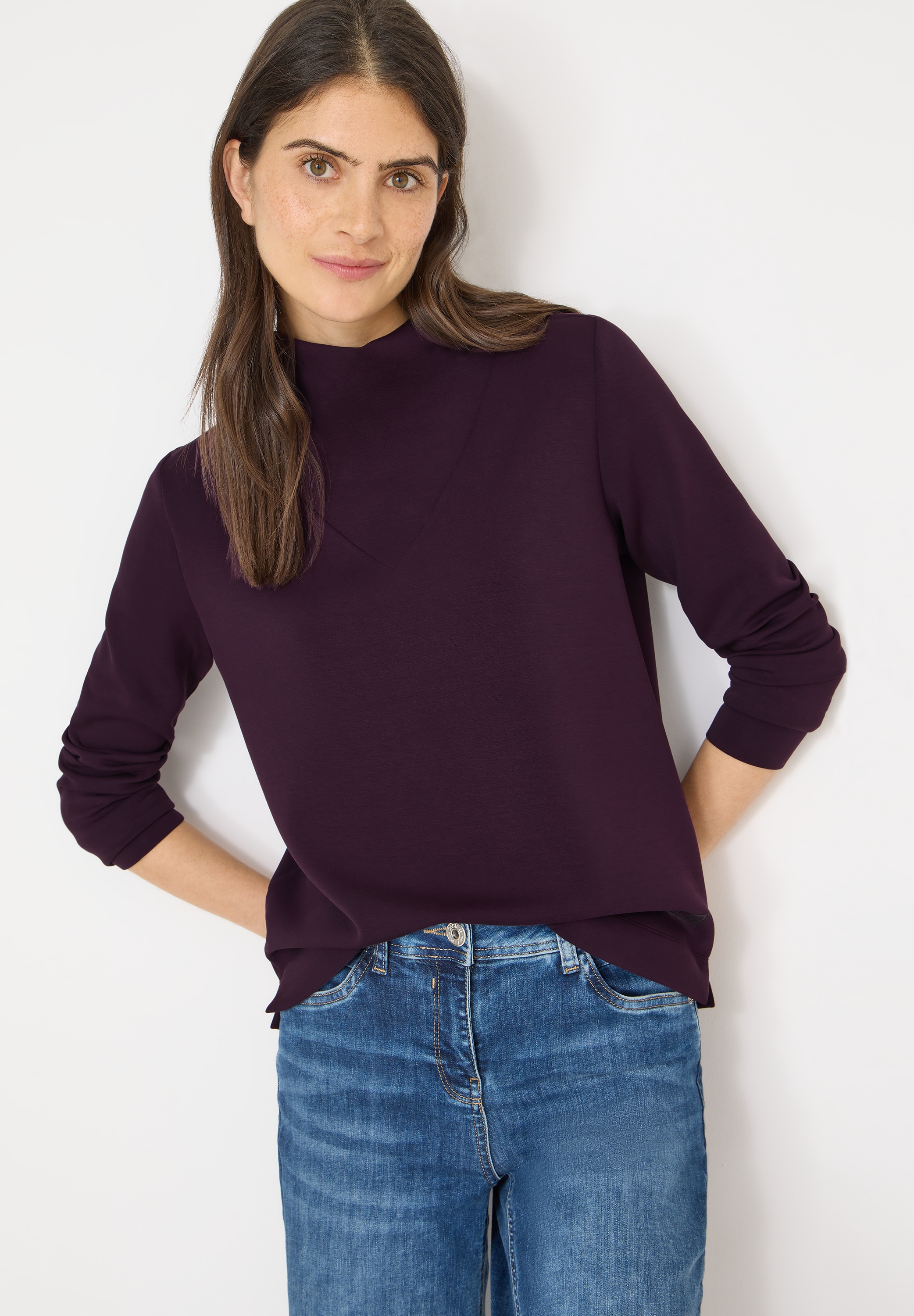 Cecil Stehkragenpullover mit großem Kragen