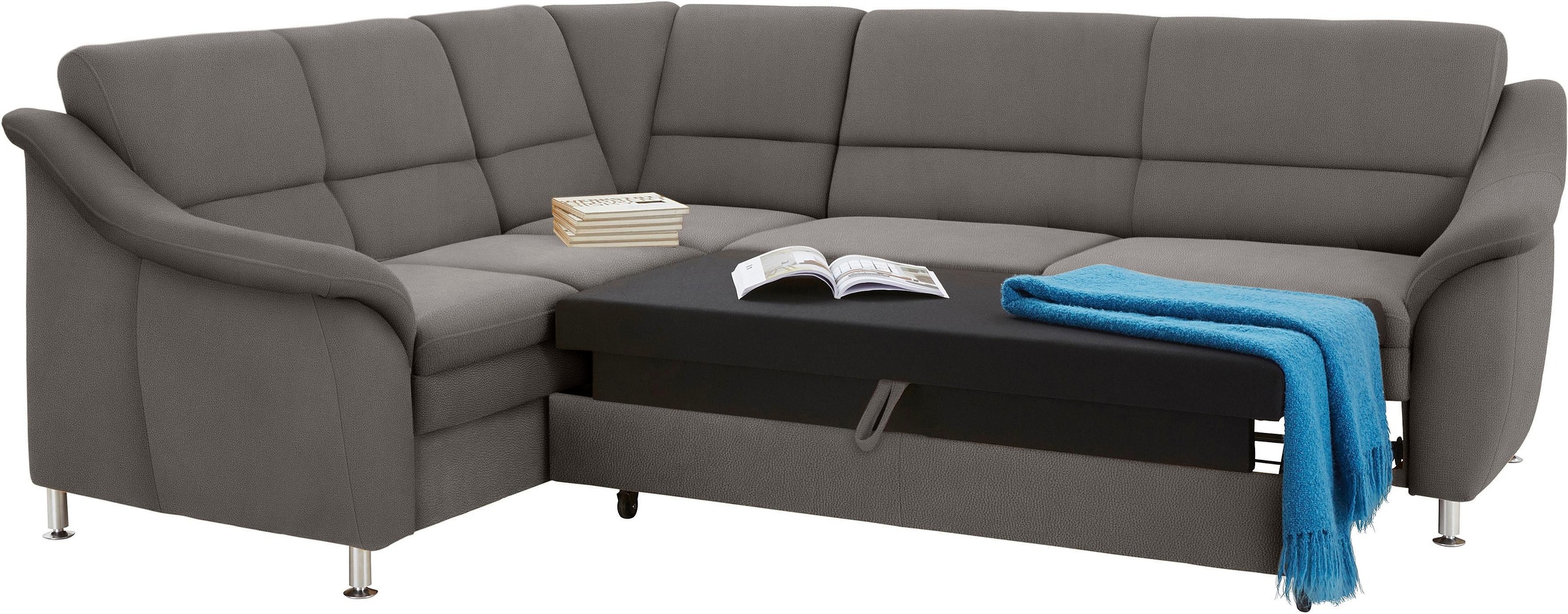 sit&more Ecksofa »Cardoso L-Form«, mit Federkern, wahlweise mit Bettfunktion und Schubkasten