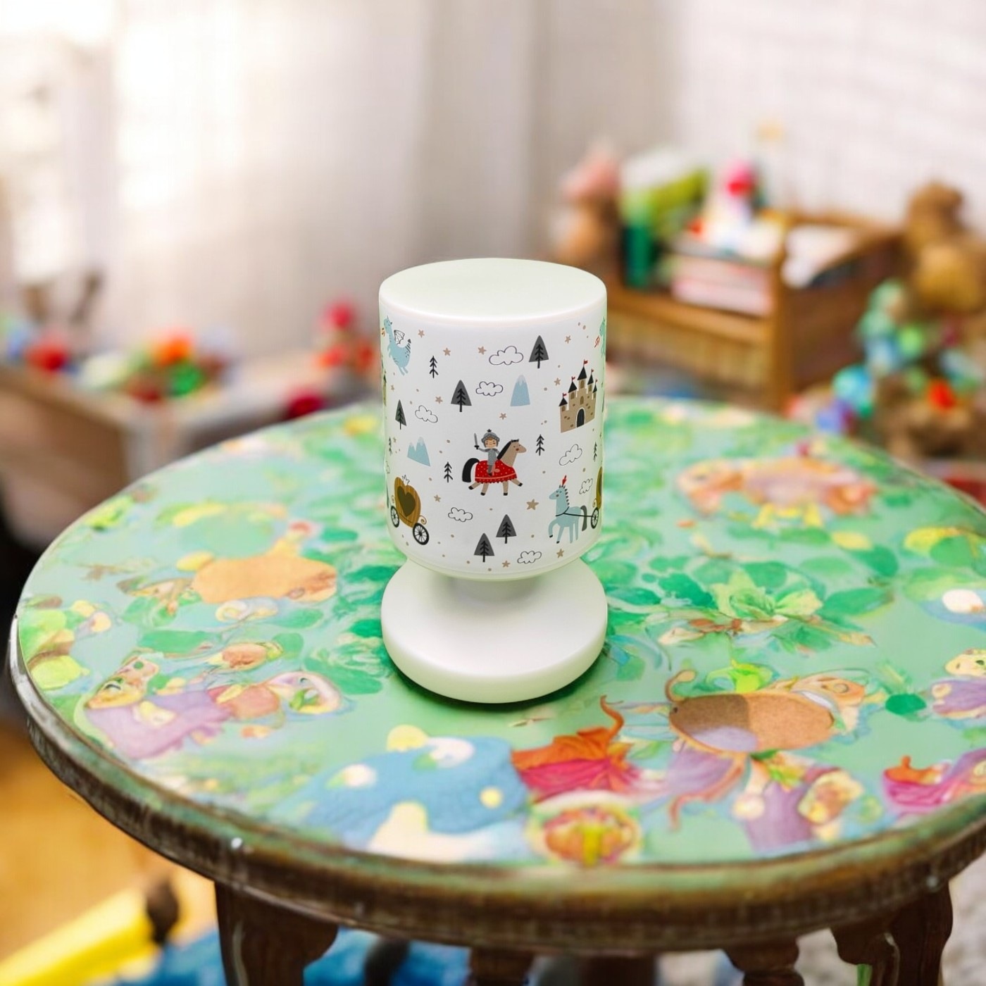 niermann LED Nachttischlampe »Kinderlampe mit Motiv "Ritter Theo", Akku-Leuchte für Kinderzimmer« LED-Modul 1 Stk. Warmweiß kabellos nutzbar, per USB aufladbar