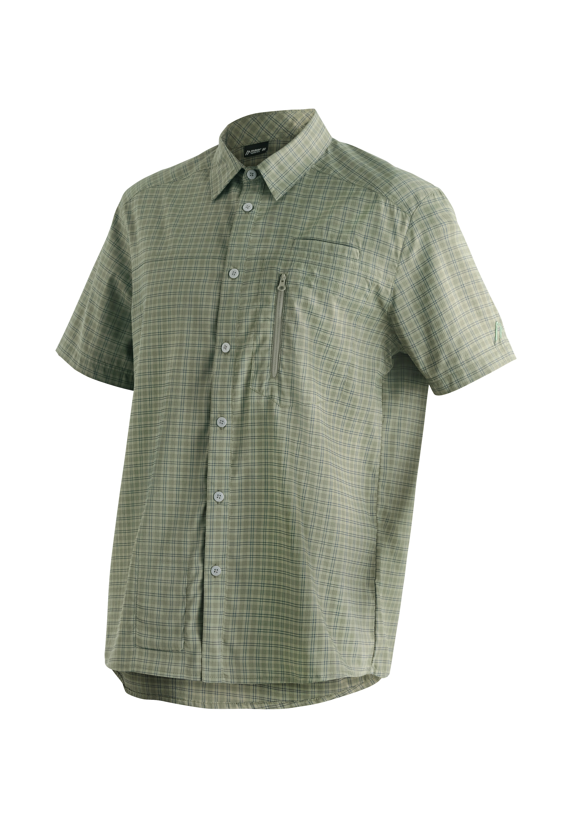 Maier Sports Funktionshemd "Mats S/S" Herren Hemd kurzarm, karriertes Freiz günstig online kaufen