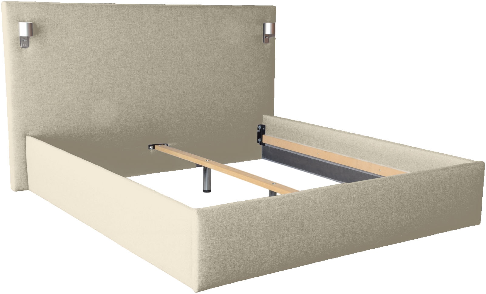 COLLECTION AB Polsterbett »Alcudia inkl. LED-Leuchten, erhältlich in der Breite 180x200cm« 3 Varianten: Rahmen, inkl. Lattenrost, Komplett-Set mit King-Matratze