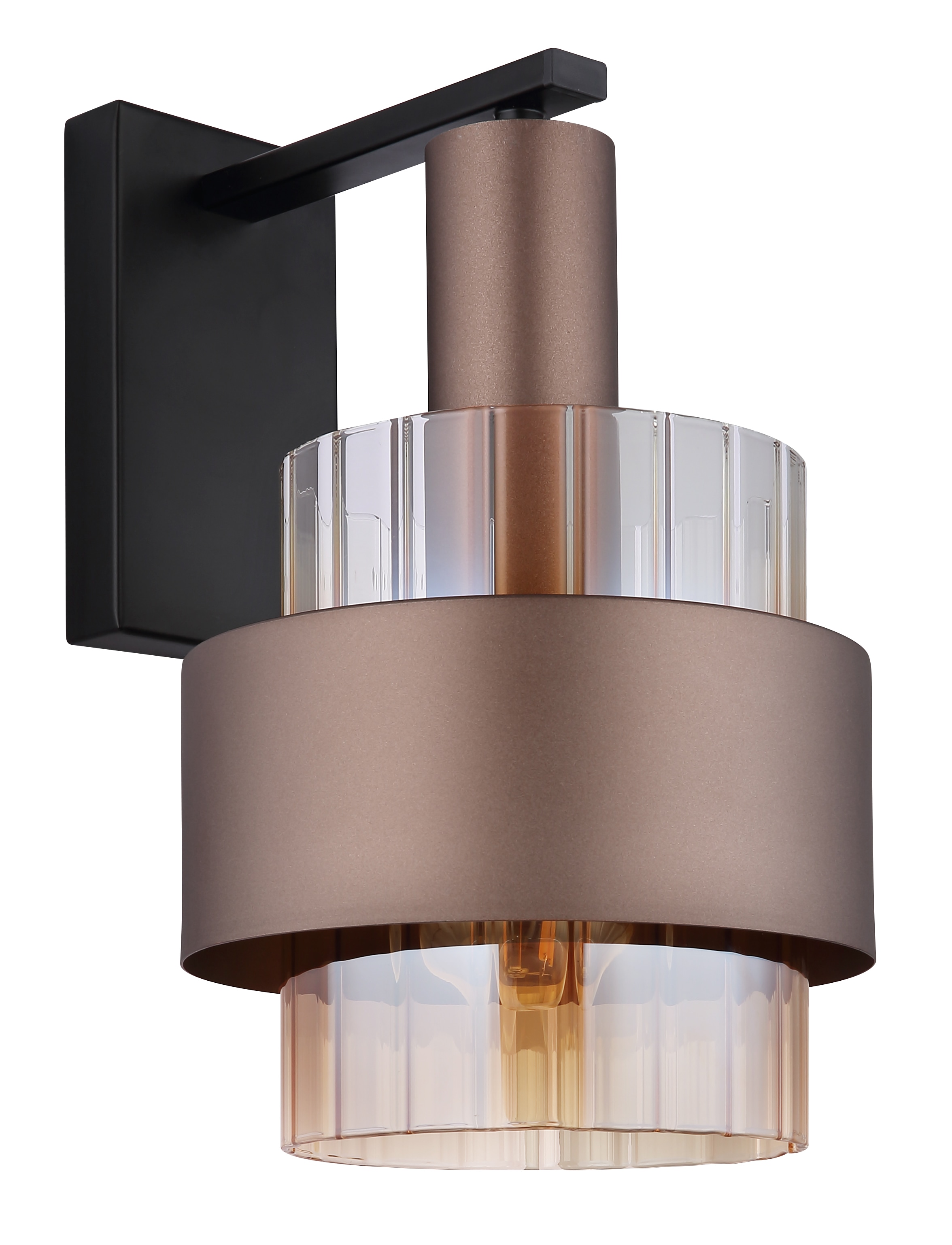 GLOBO LIGHTING Wandleuchte »MILLEY«, Leuchtmittel E27 | ohne Leuchtmittel, Wandlampe/Spot/Wohnzimmer/Flur/Glas amber/Metall
