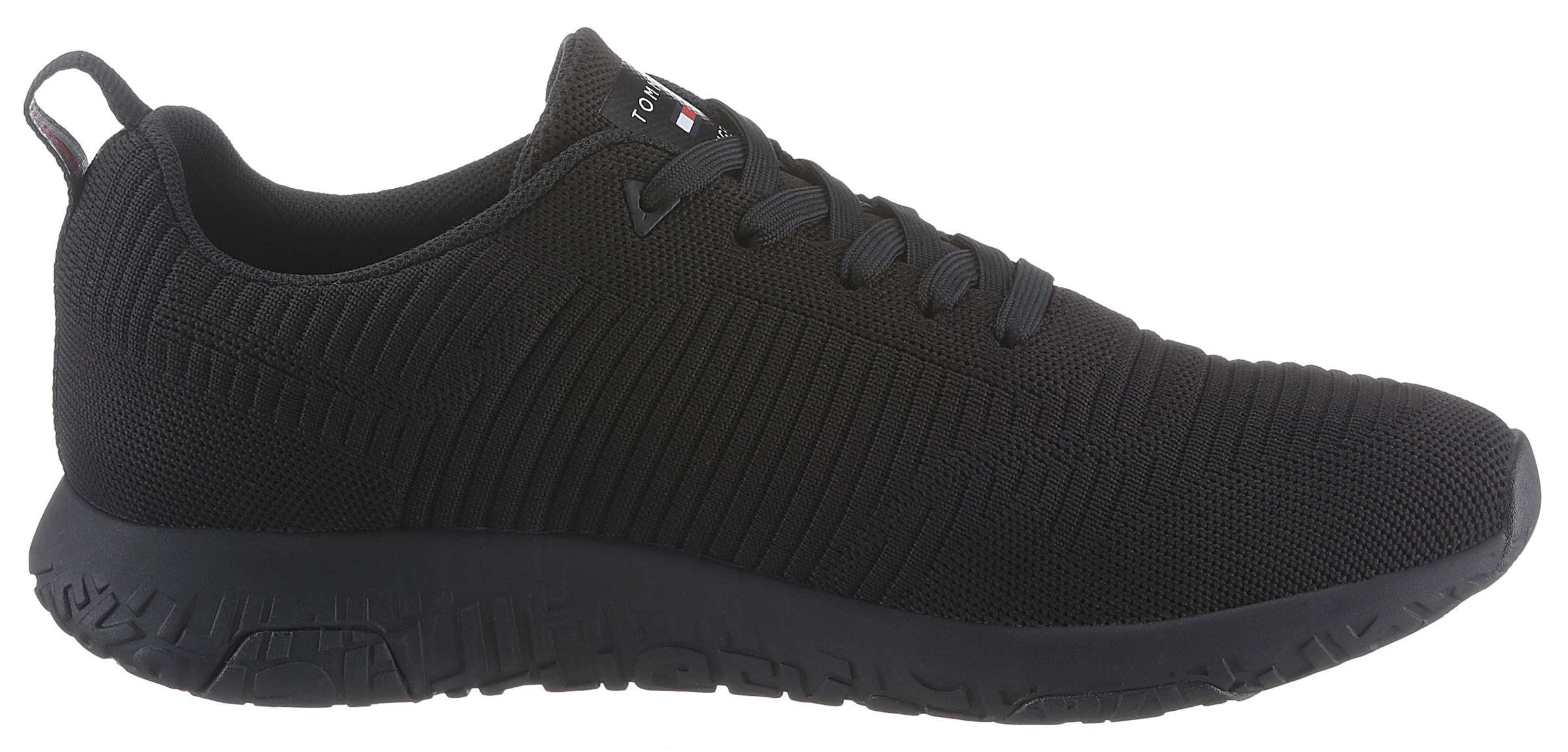 Tommy Hilfiger Sneaker »CORPORATE KNIT RIB RUNNER«, mit seitlicher Logoflagge, Freizeitschuh, Halbschuh, Schnürschuh