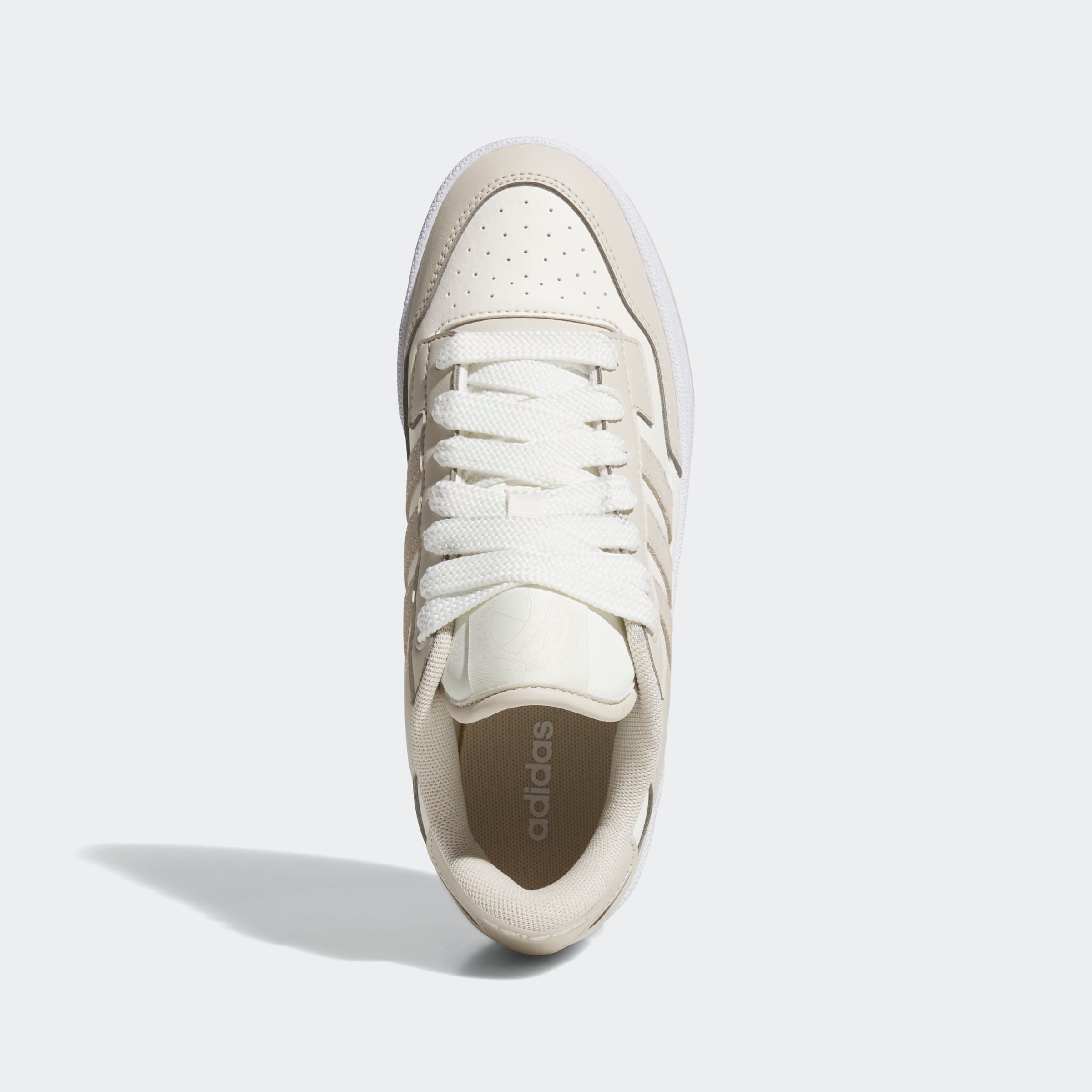 Sneaker ADIDAS SPORTSWEAR "RAPID COURT LOW", Damen, Gr. 41, beige (alumina, cloud weiß, ftwr weiß), Leder, Synthetik, Schuhe Sneaker 3