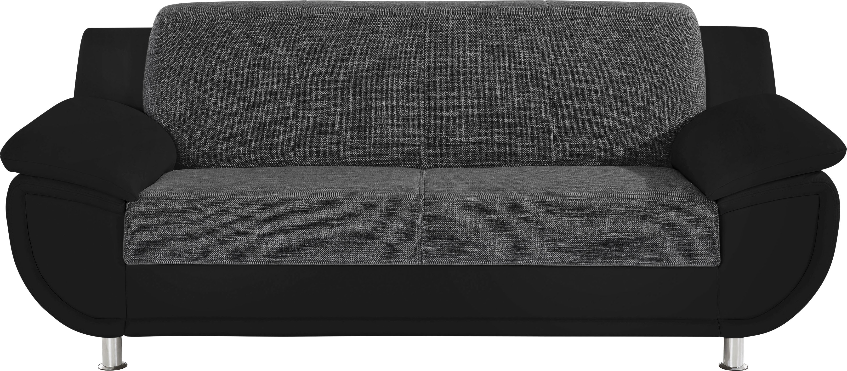TRENDMANUFAKTUR 3-Sitzer "Rondo 3, zeitlos und modern, bequem, Materialmix, Breite 207cm" wahlweise mit Federkern, extrabreite Armlehnen zum Relaxen