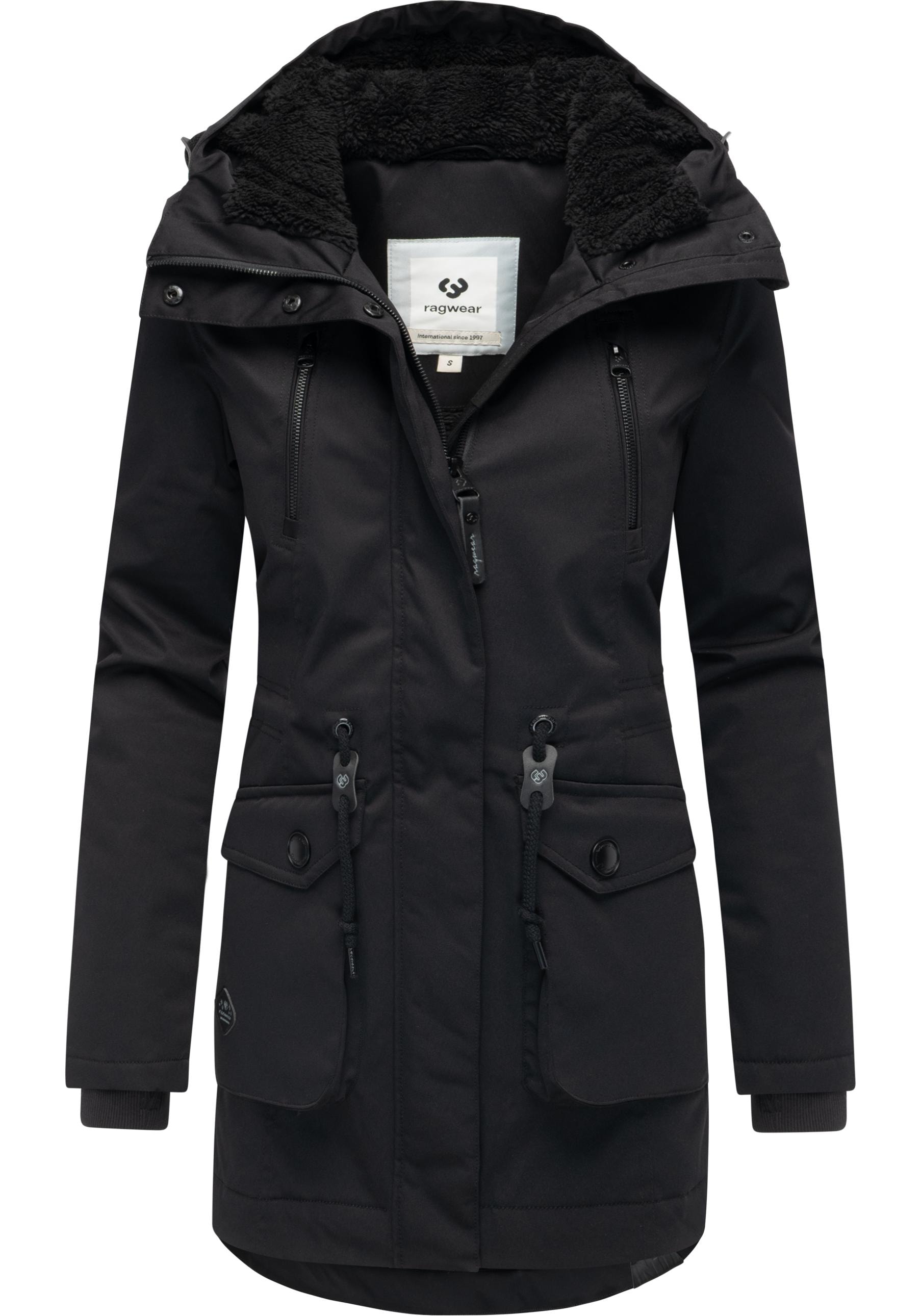 Ragwear Kurzmantel »Ellsa YOUMODO« Winterparka mit auffälligen Taillenzugkordeln und Kapuze
