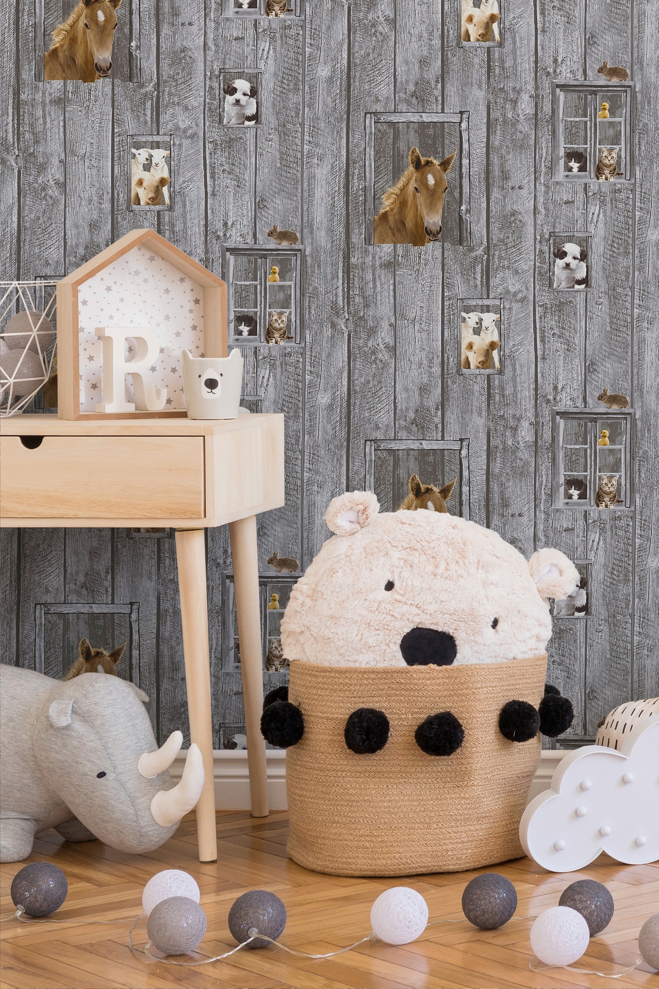 living walls Vliestapete »Little Stars«, Holz-realistisch-gestreift, Kindertapete Tapete Holzoptik Tapeten Kinderzimmer Schlafzimmer Design