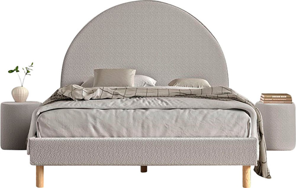 Vipack Schlafzimmer-Set "Moon, best. aus Polsterbett 140/200 und 2 Hocker/N günstig online kaufen
