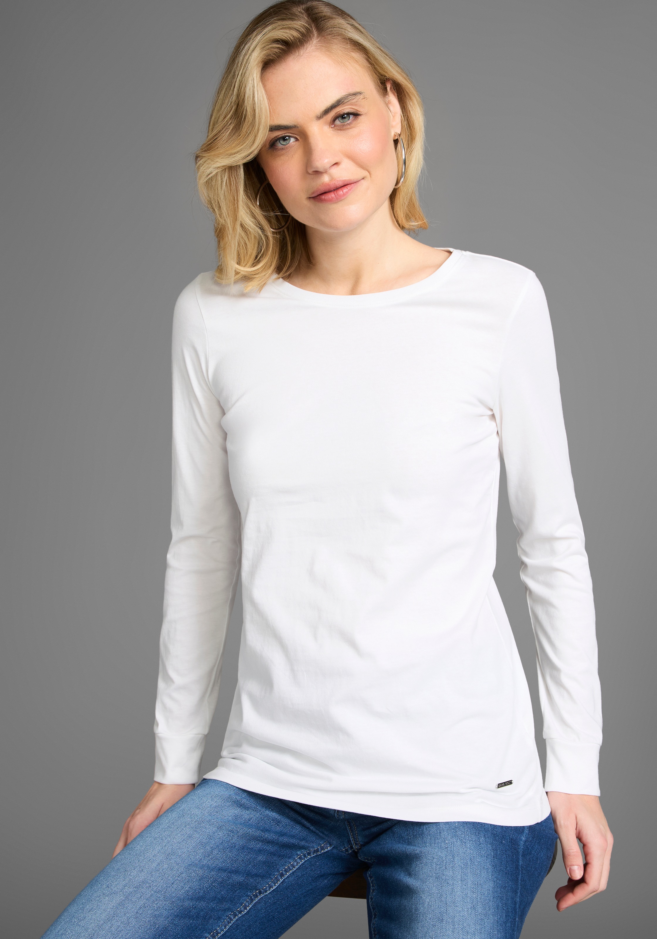 Laura Scott Langarmshirt, (3-er Pack), mit Bündchen am Ärmelabschluss - NEUE KOLLEKTION