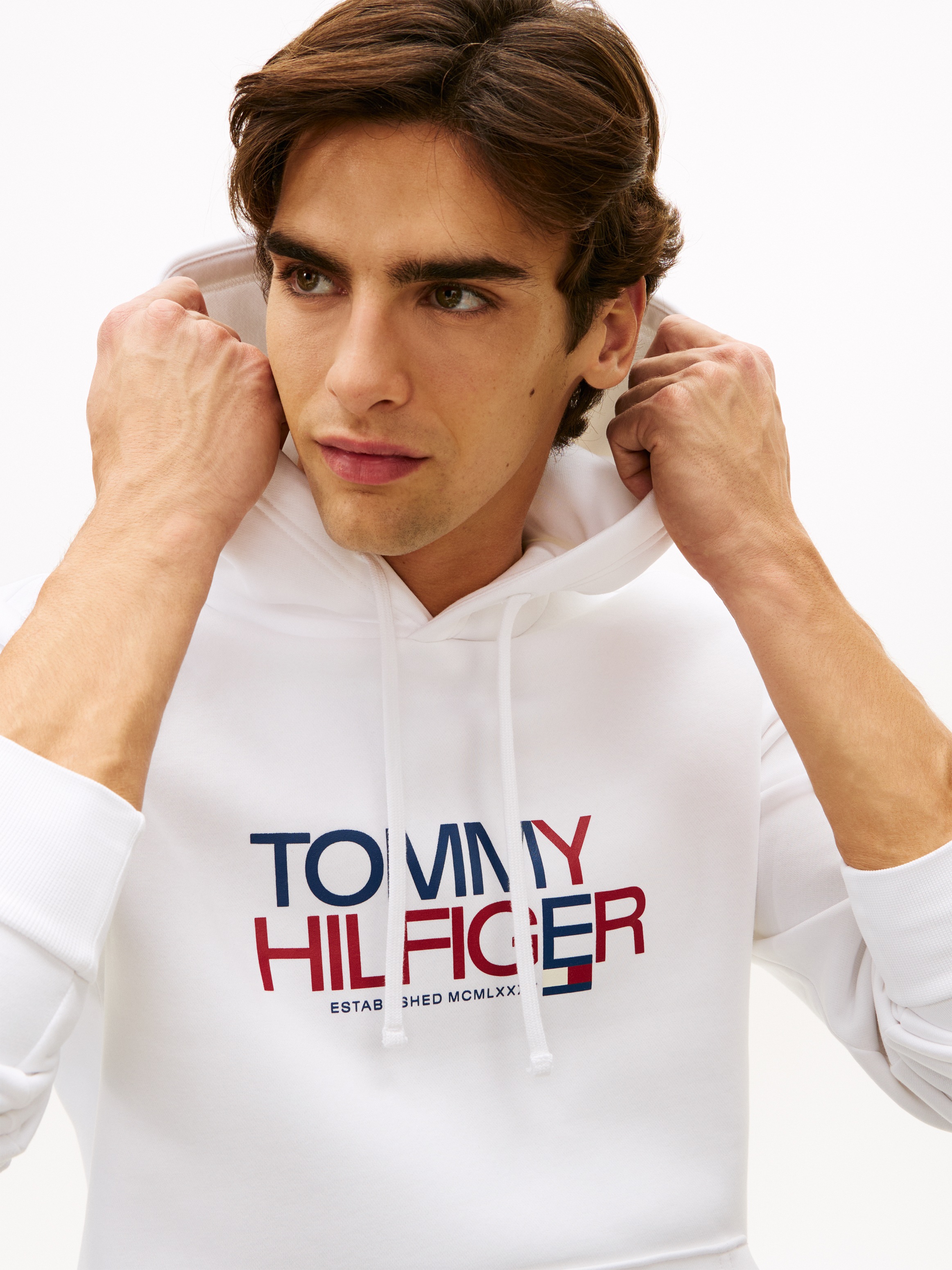 Tommy Hilfiger Kapuzensweatshirt »BRAND LOVE BIG TEXT«, Regular fit mit Kapuze
