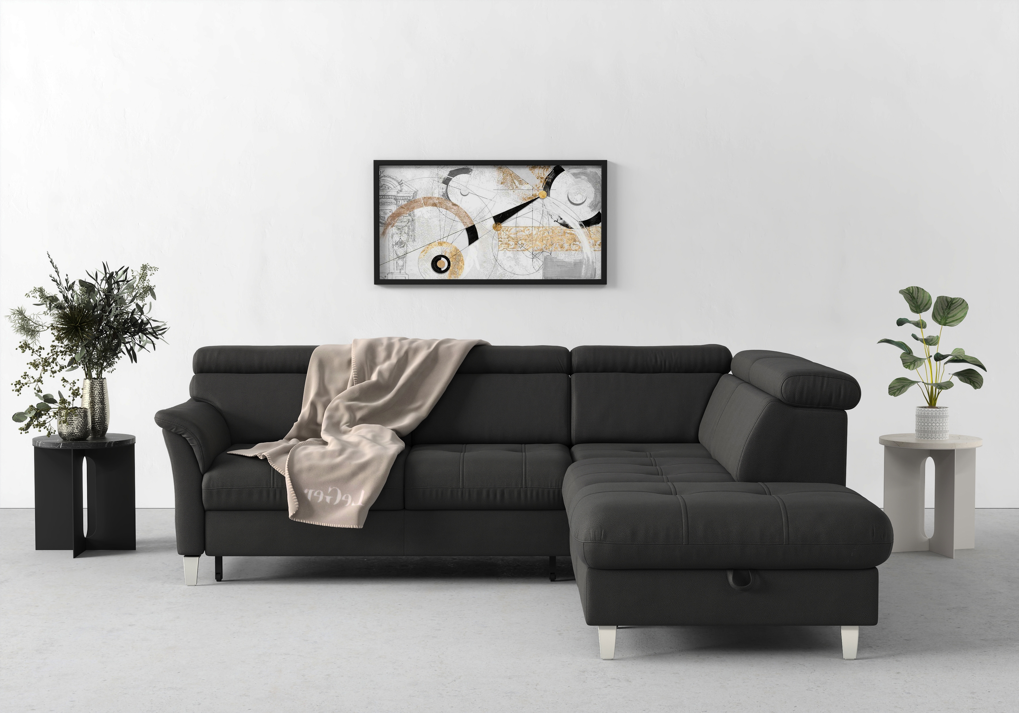 sit&more Ecksofa "Marano L-Form" inklusive Kopfteilverstellung, optional Schlaffunktion & Bettkasten