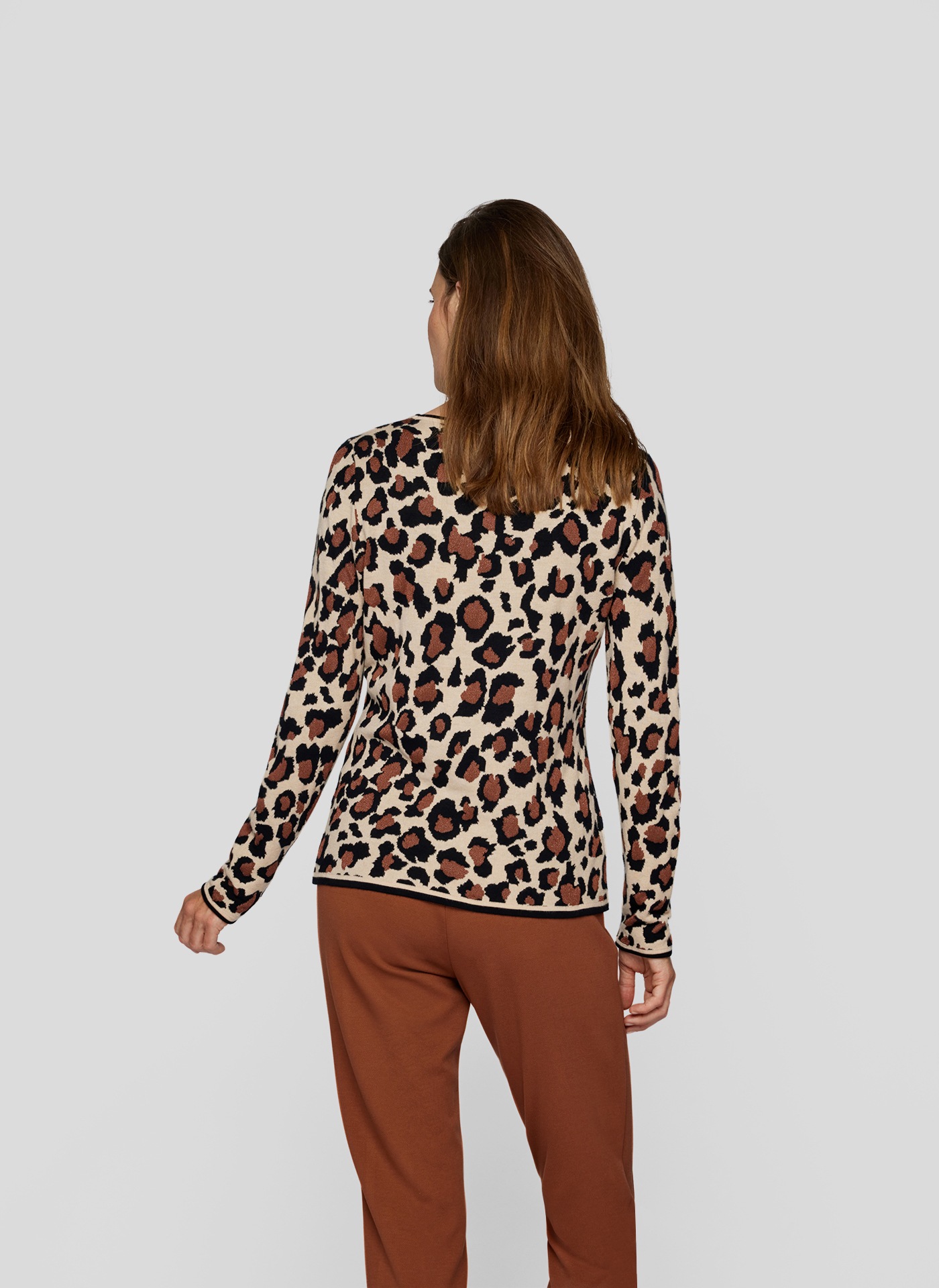 Rabe Strickpullover »Rabe Glamouröser Animal-Print Pullover mit Strassdetails«