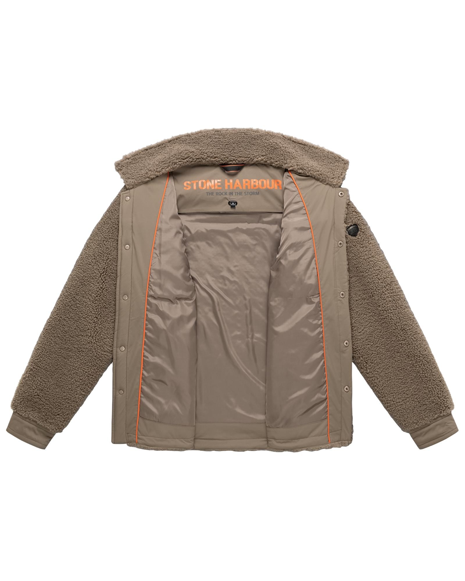 Stone Harbour Fellimitatjacke »Taureek XX« ohne Kapuze Leichte Teddy-Übergangsjacke mit Kentkragen, winddicht