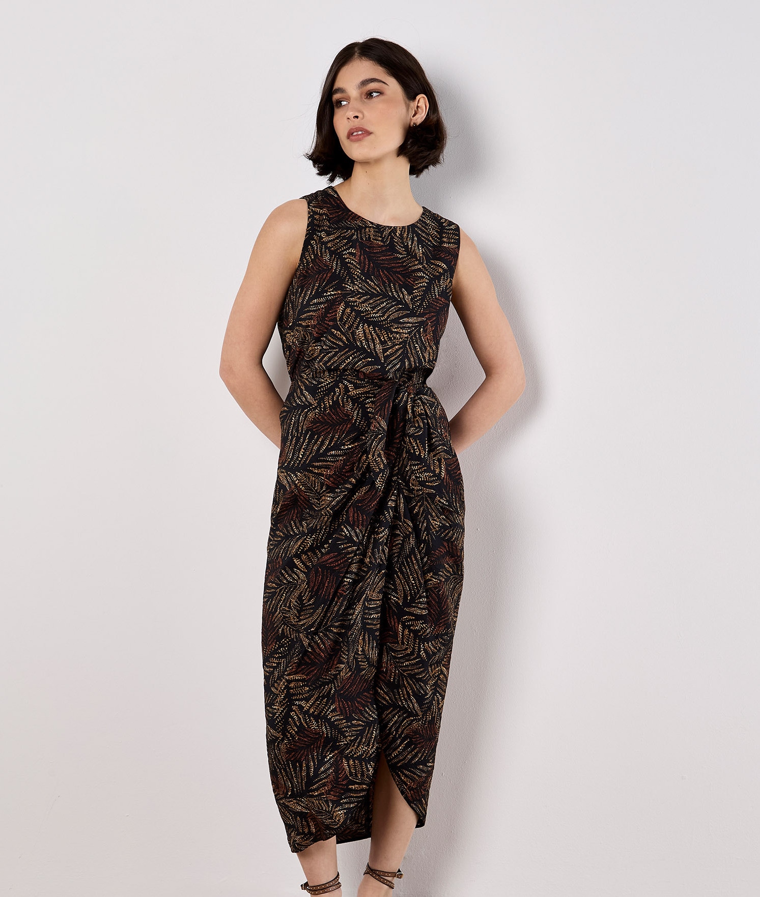 Apricot Midirock "Midirock" mit Batik-Blattmuster