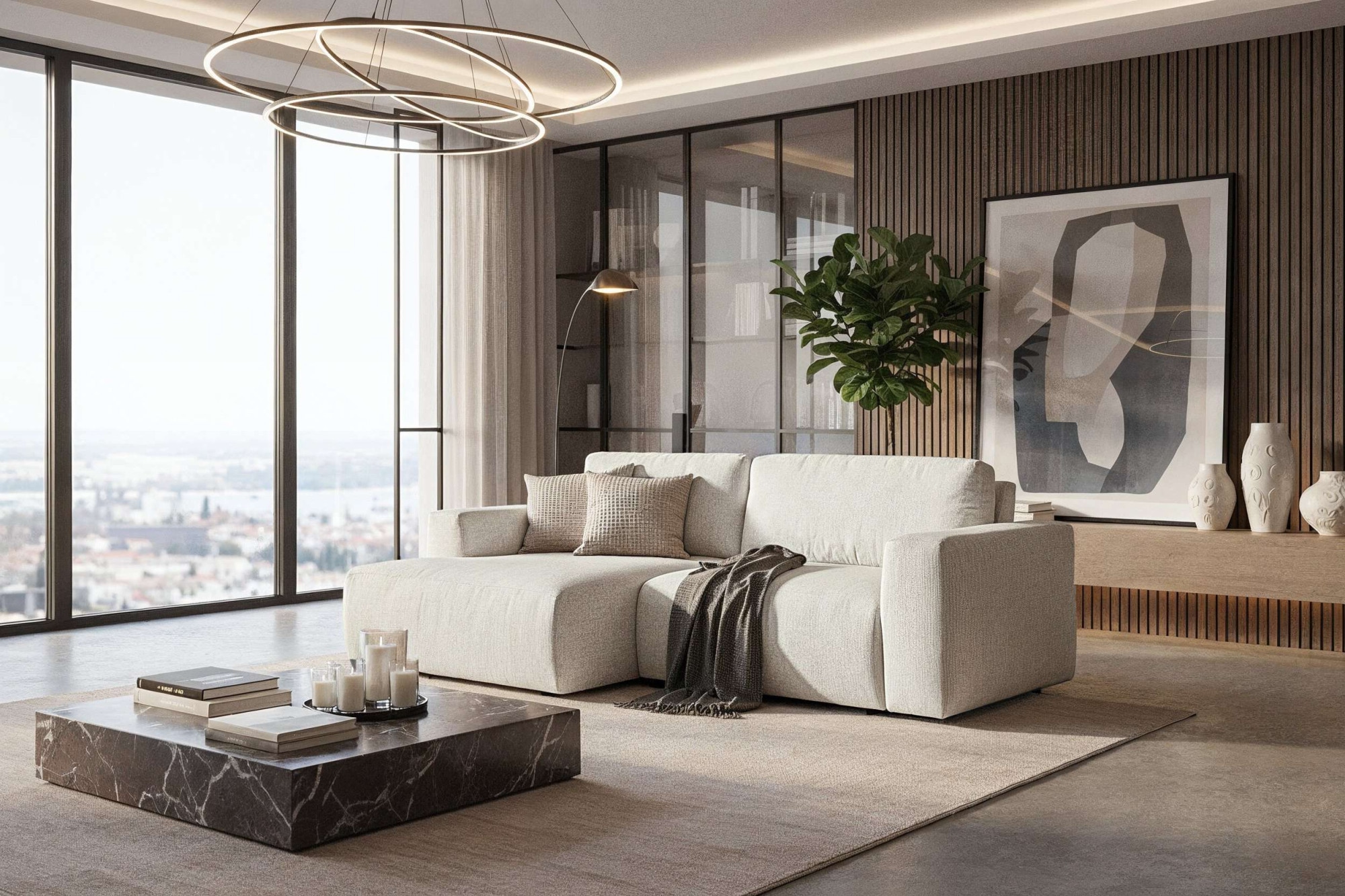 Home affaire Schlafsofa »Noord Schlafecksofa, Breite 250 cm« Cord, Struktur, Webstoff, mit Wellenunterfederung, Massivholzrahmen