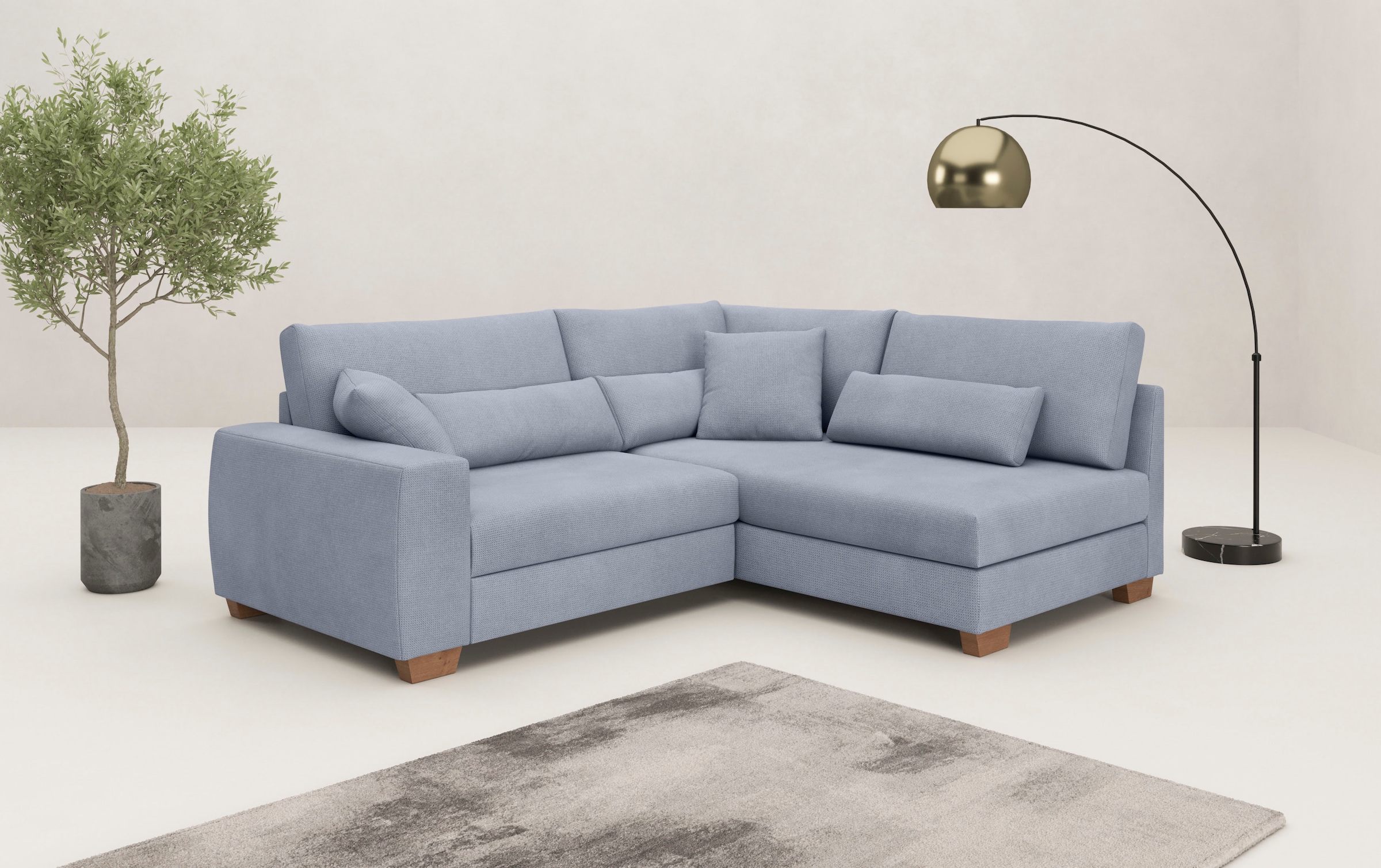 Mr. Couch Ecksofa "Helena L-Form, bis 140 kg belastbar", mit Taschenfederke günstig online kaufen