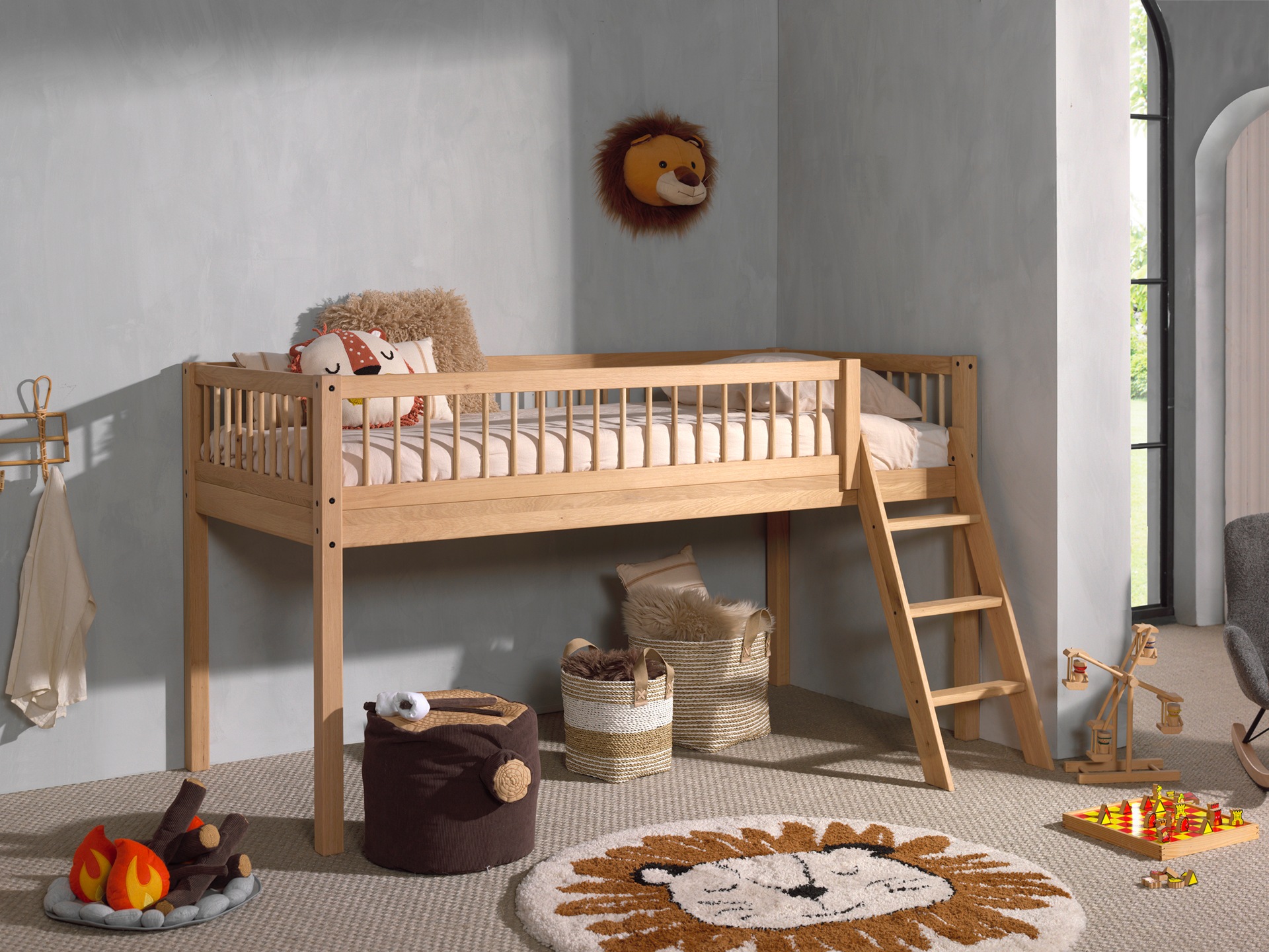 Home affaire Spielbett, (Made in Europe), aus massiver Eiche geölt, LF 90x2 günstig online kaufen
