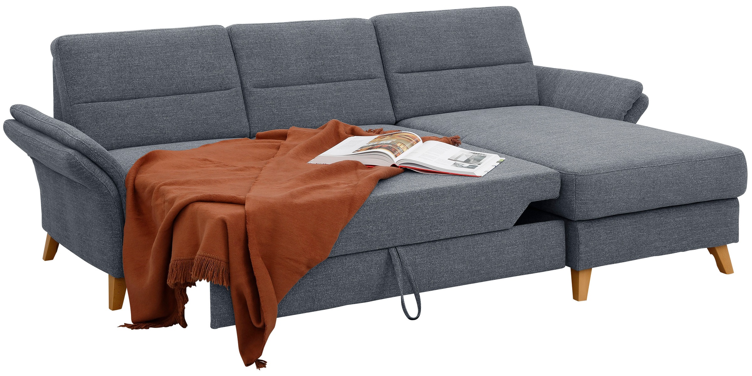 Home affaire Ecksofa »Westerland L-Form«, Federkern-Polsterung, wahlweise mit Bettfunktion, Bettkasten