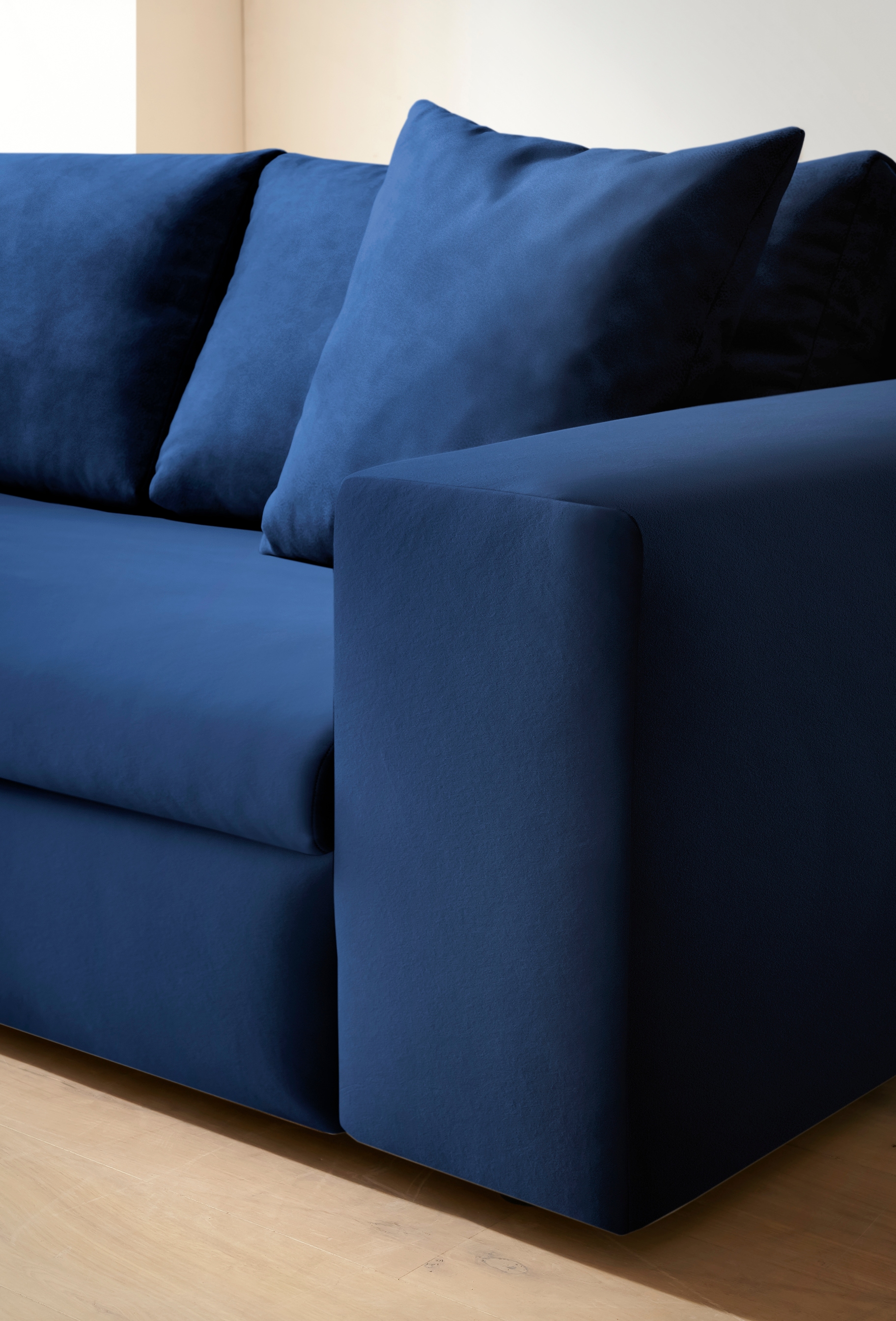 andas 2-Sitzer »SLEETLAND XXL in Samtvelours oder Vintage-Leder-Optik« besonders groß und bequem