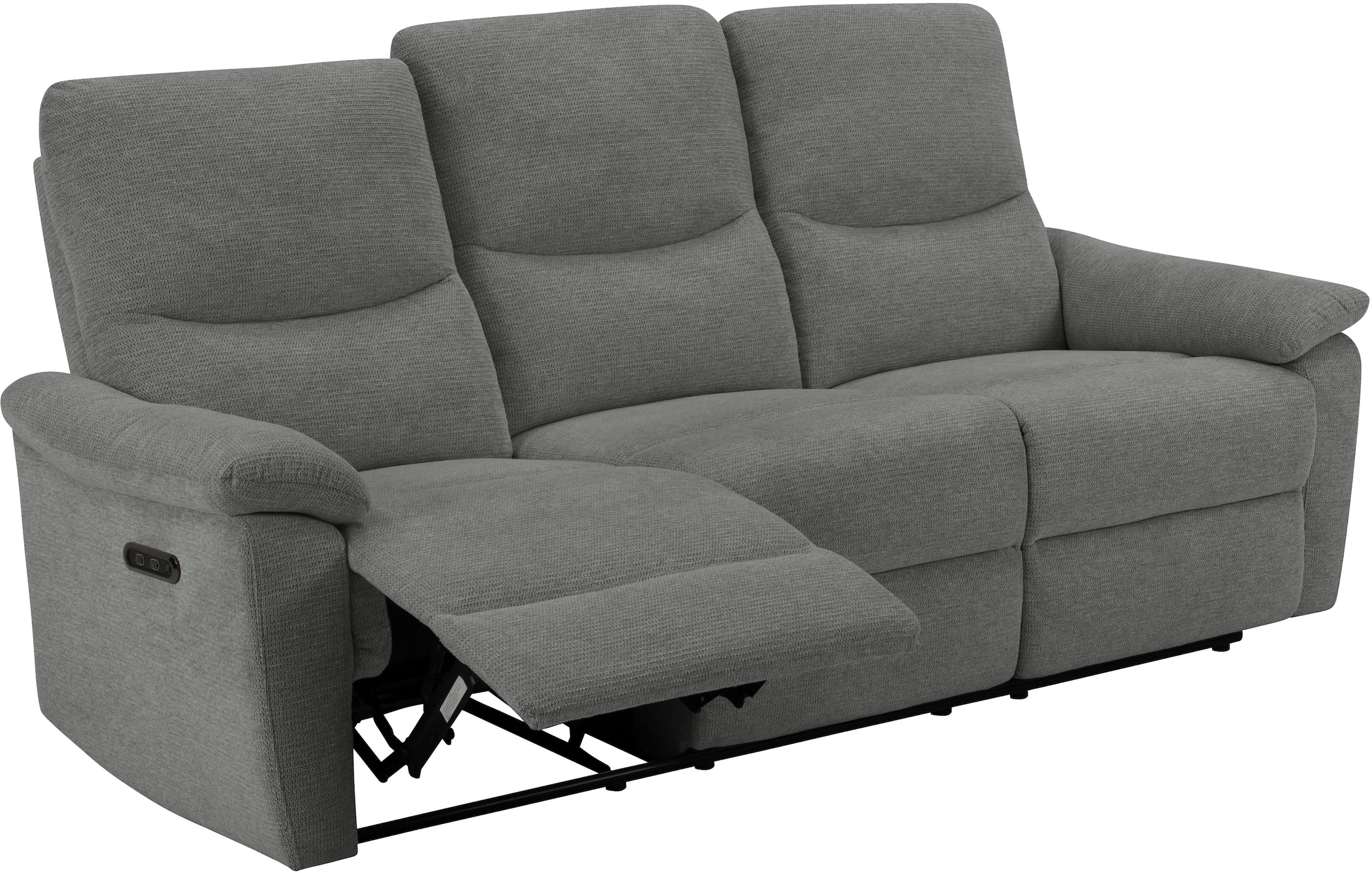 Home affaire 3-Sitzer »ODILON manuelle und elektrische Relaxfunktion in 2 Sitzen, Federkern,«, 105°-150° Relax- und Liegeposition, Federkernpolsterung