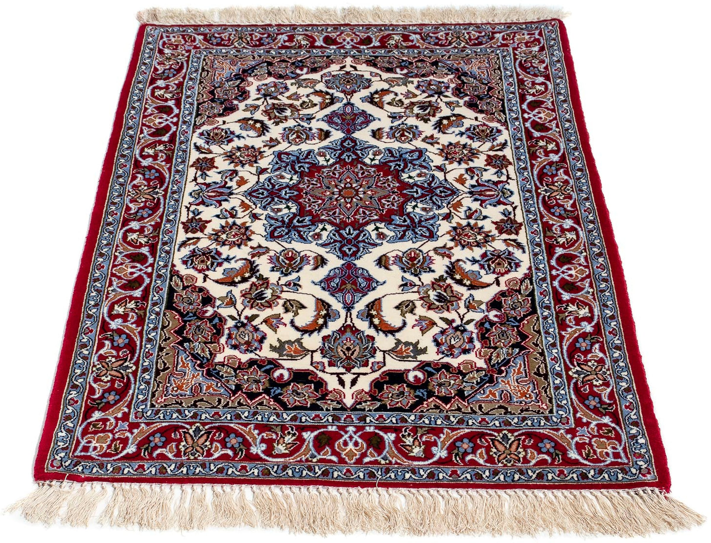 morgenland Orientteppich "Perser - Isfahan - Premium - 102 x 70 cm - dunkelrot", rechteckig, 6 mm Höhe, Wohnzimmer, Hand