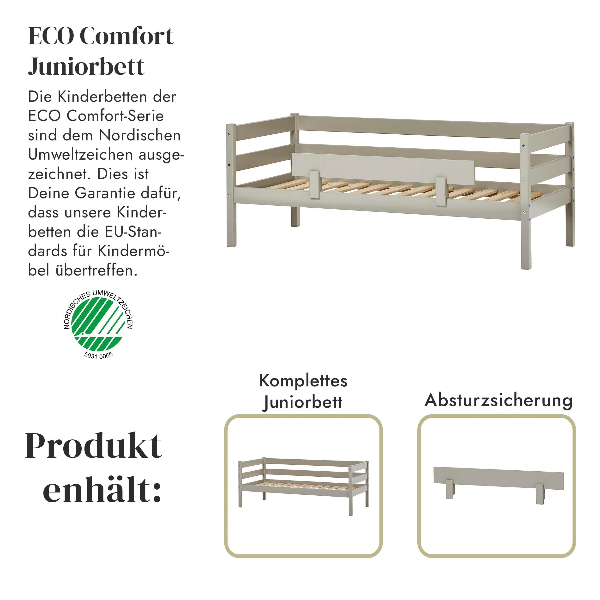 Thumbnail - Hoppekids Einzelbett "ECO Comfort Kinderbett, Kiefer Massivholz, Jugendbett inkl. Rollrost", 70x160 cm, wahlweise in ver...