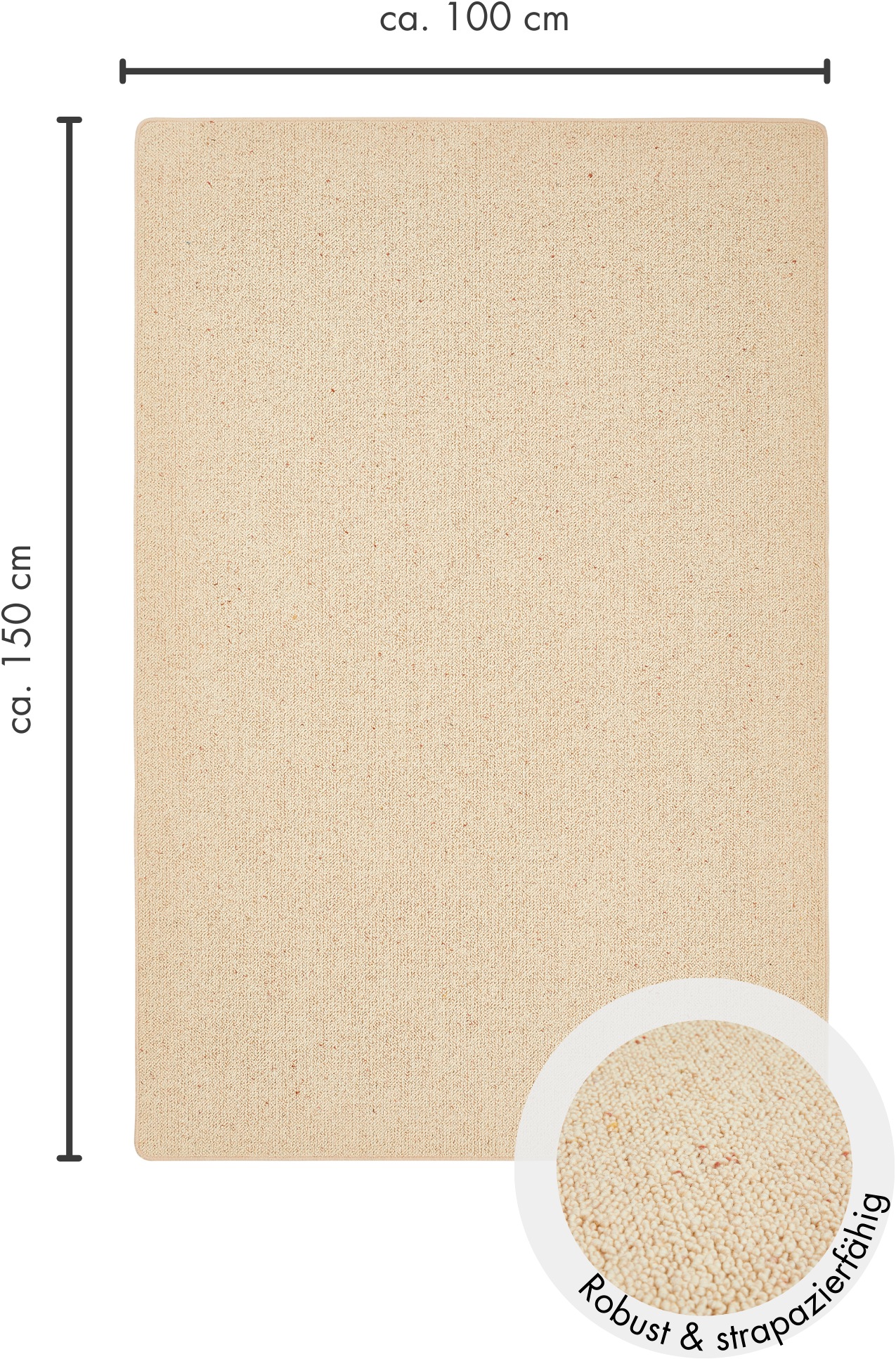LUXOR living Wollteppich »Sheffield, Made in Germany«, rechteckig, 5 mm Höhe, melierte Berber-Optik, reine Wolle, auch als Läufer erhältlich