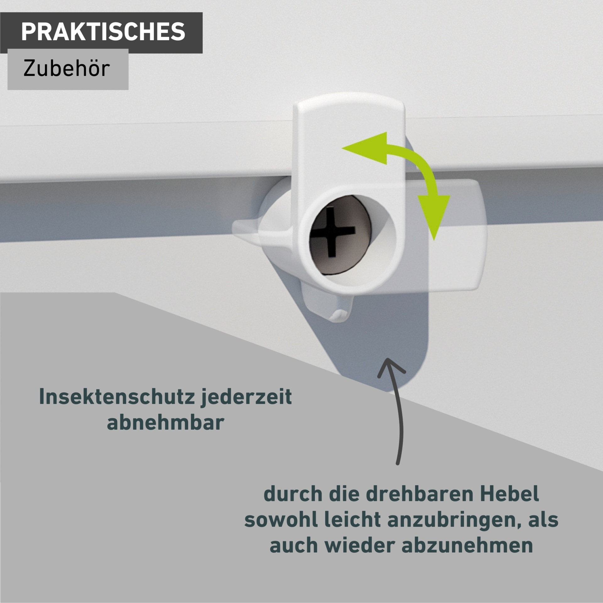 Windhager Zubehör-Set »zur Frontalmontage des Fliegengitters am Fensterstock, einfach Montage« Vorreiber-Set für Fenster in weiß oder anthrazit erhältlich, 4 Stück