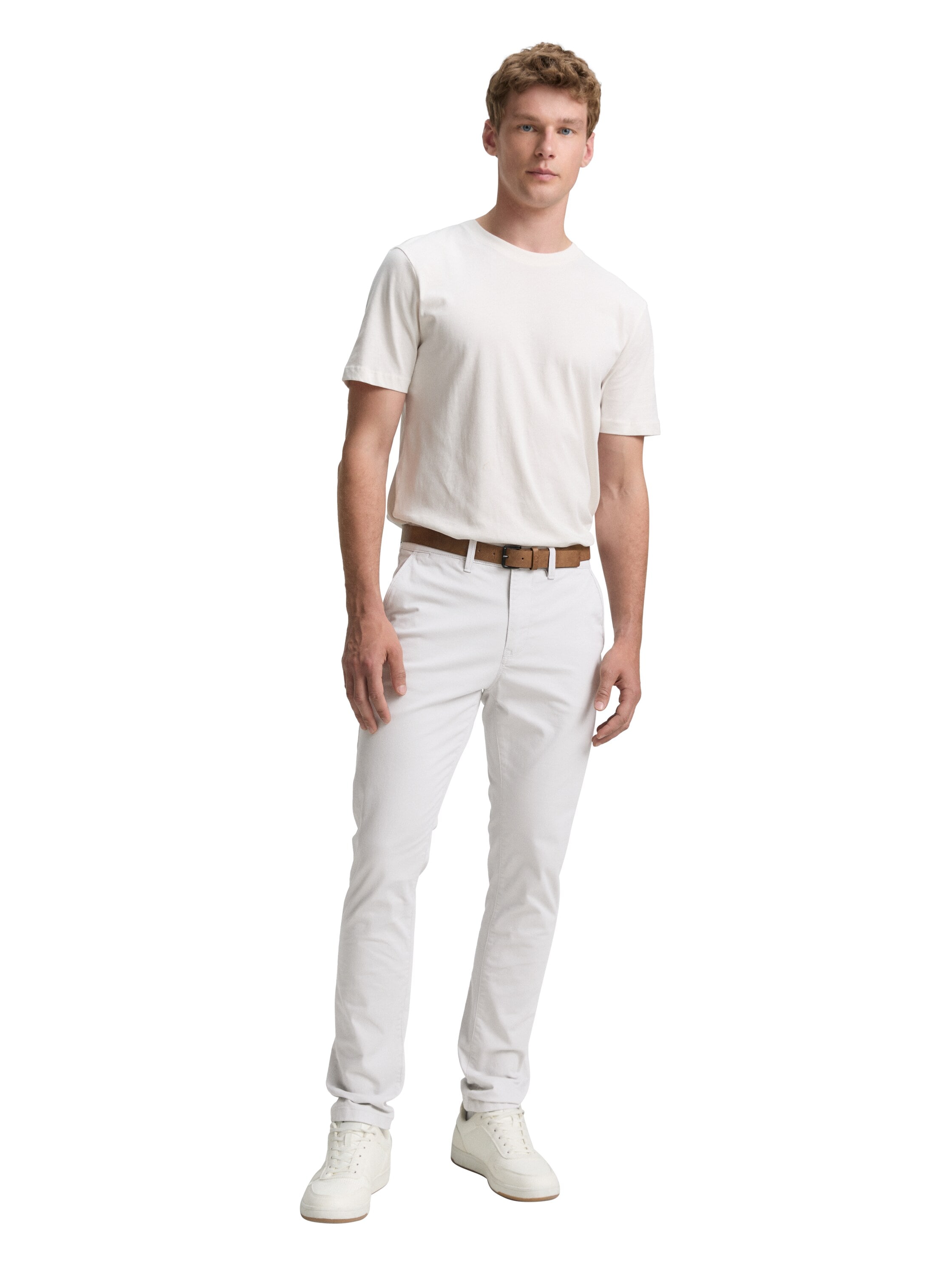 TOM TAILOR Denim Chinohose, (mit Gürtel), leicht vorgewaschen