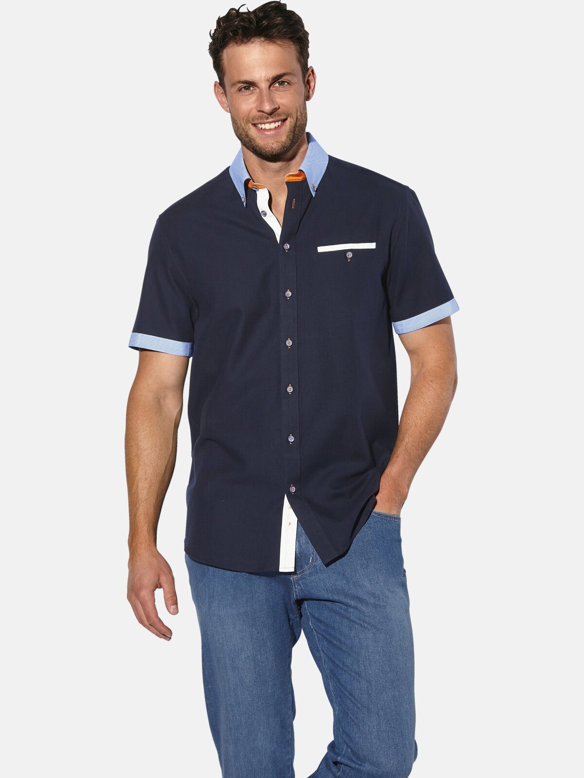 Babista Kurzarmhemd "Kurzarmhemd FLOREVETTO" 1 tlg. mit raffinierten Kontra günstig online kaufen