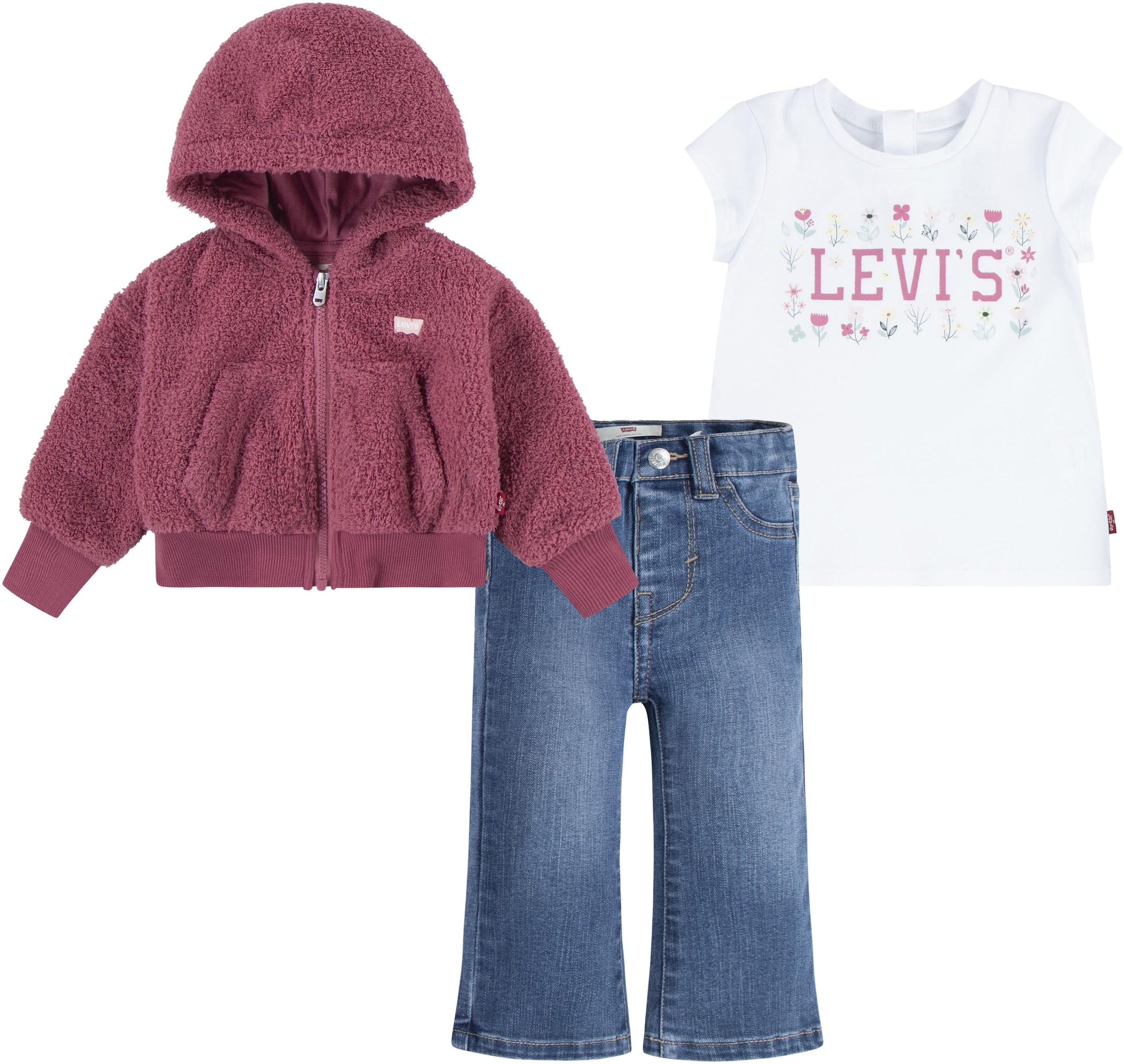 Shirt, Hose & Jäckchen »LVG 3PC ZIP HOODIE & WIDE LEG«, for GIRLS