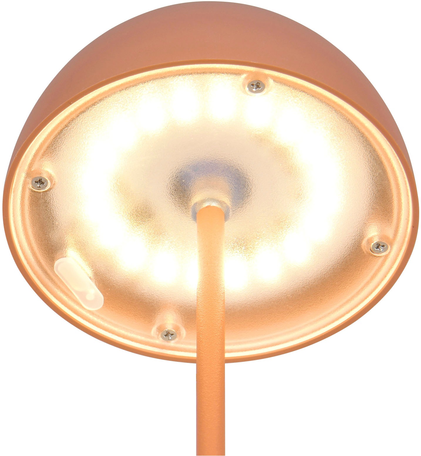 REALITY Leuchten LED Tischleuchte »ORTIZ, Outdoor Akku Tischleuchte in Pilzform, IP44, Touchdimmer USB-C«, 1 flammig, Leuchtmittel LED-Board | LED fest integriert, Memoryfunktion für Dimmstufe, Garten Tischlampe Akku 3h Laufzeit