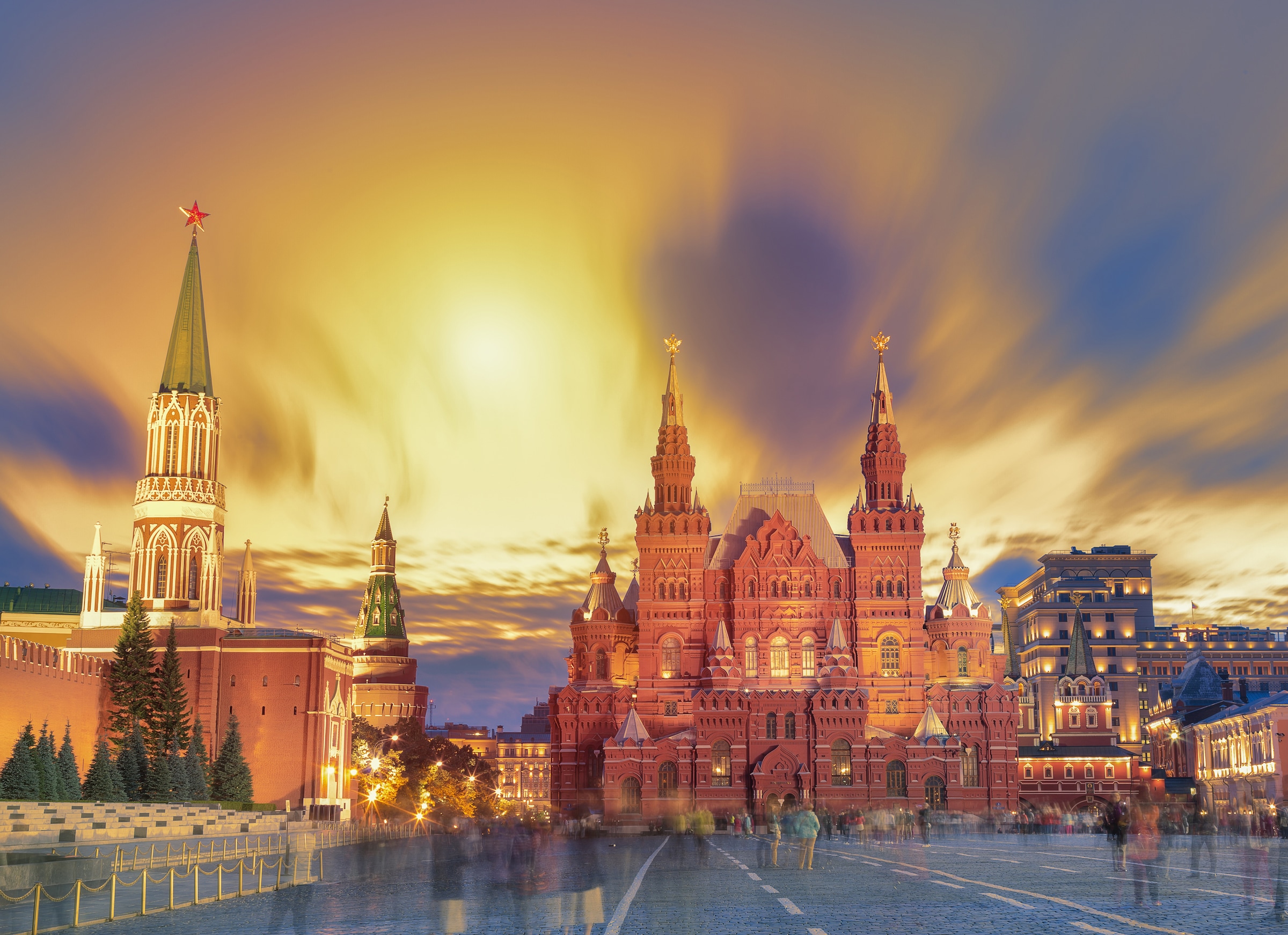 Papermoon Fototapete "Red Square Sunset Moscow" glatt